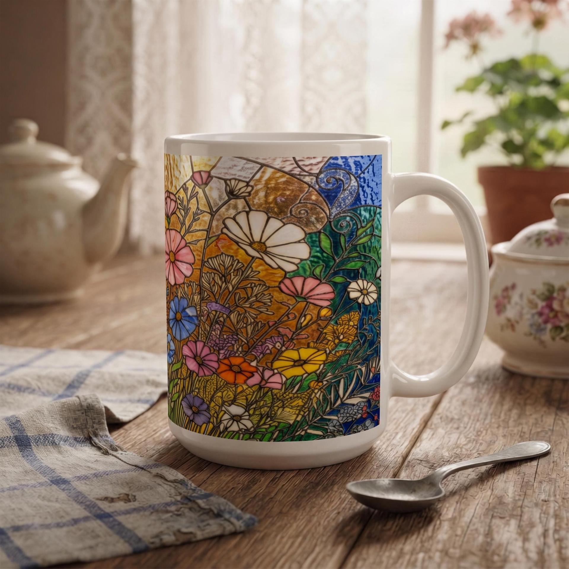 Floral Cups -  Large and Small Ceramic Mugs
