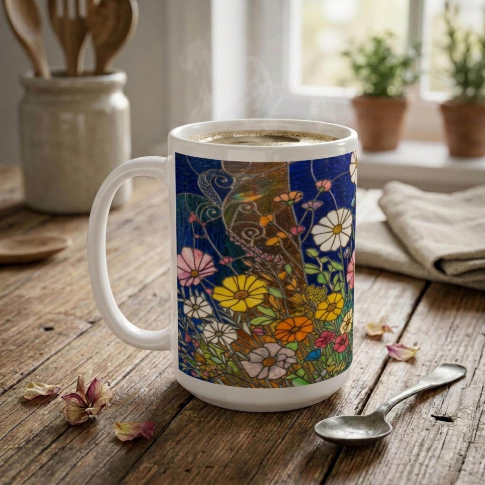 Floral Cups -  Large and Small Ceramic Mugs