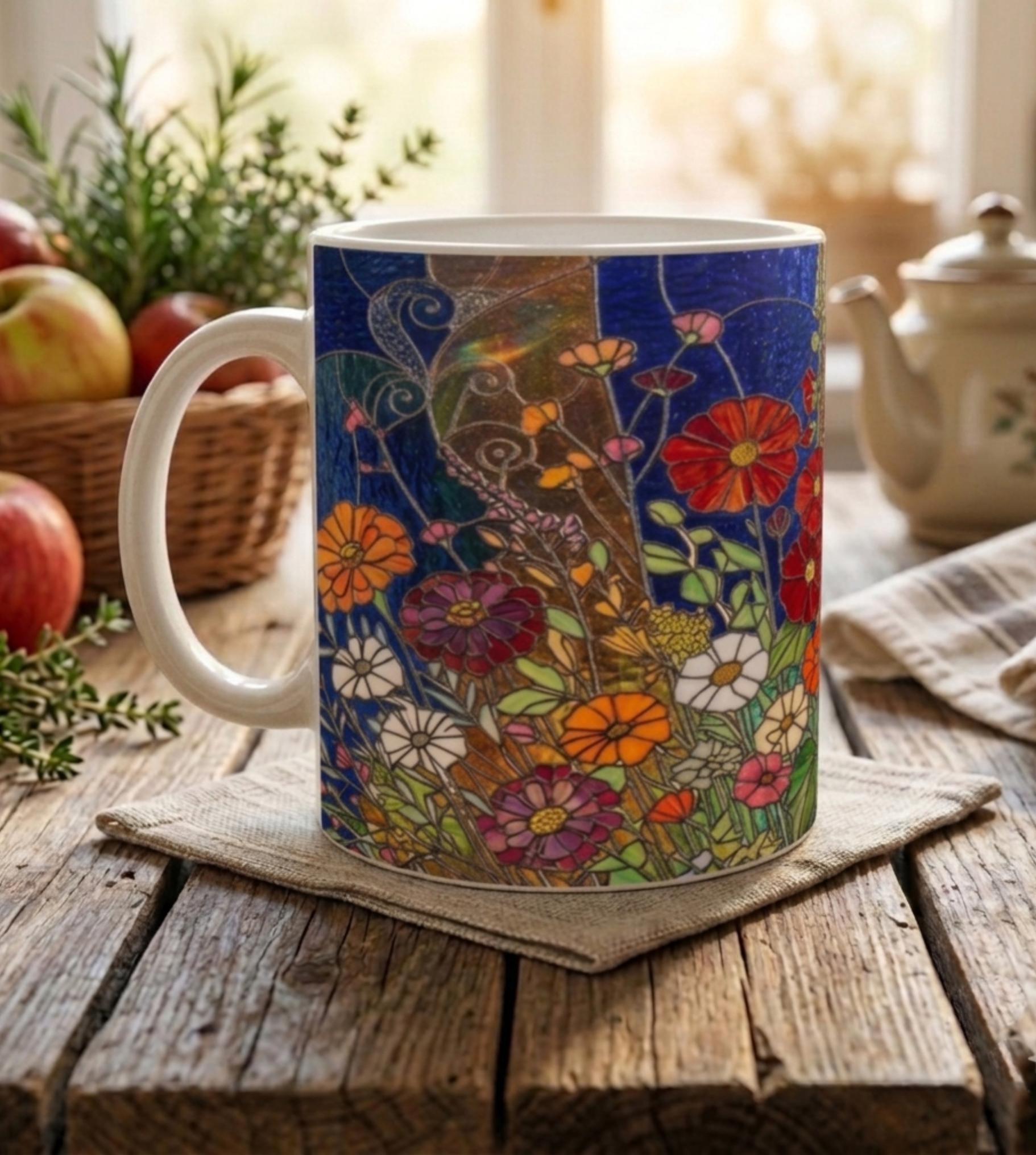 Floral Cups -  Large and Small Ceramic Mugs