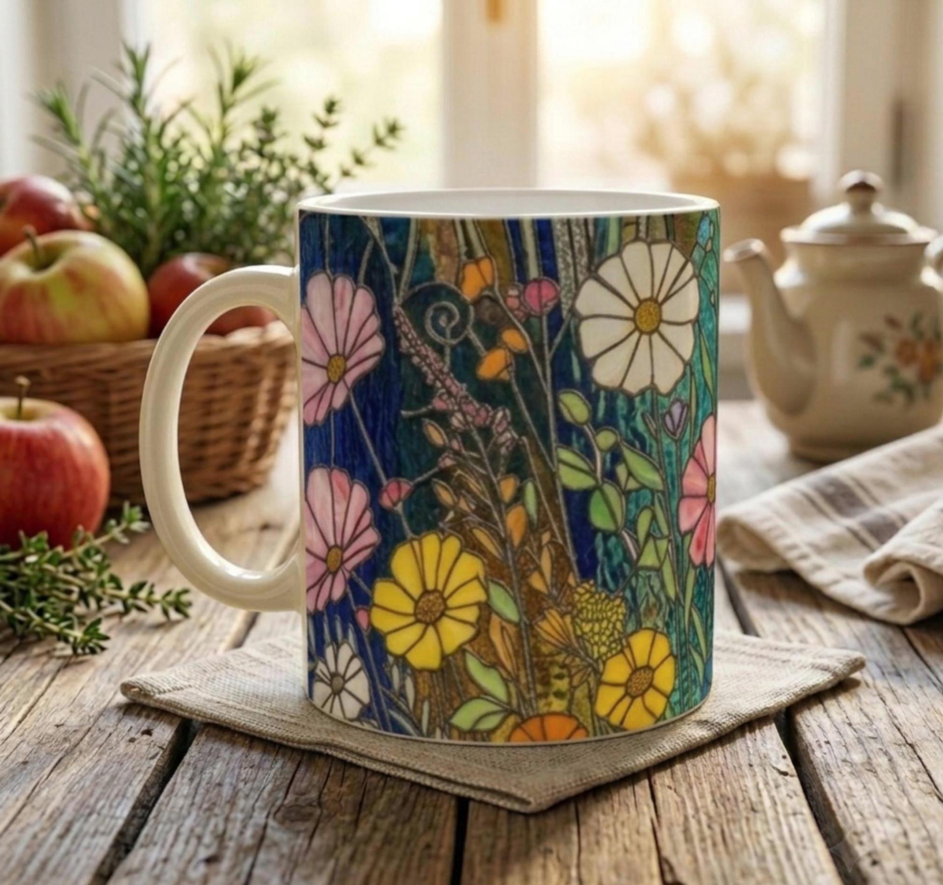 Floral Cups -  Large and Small Ceramic Mugs