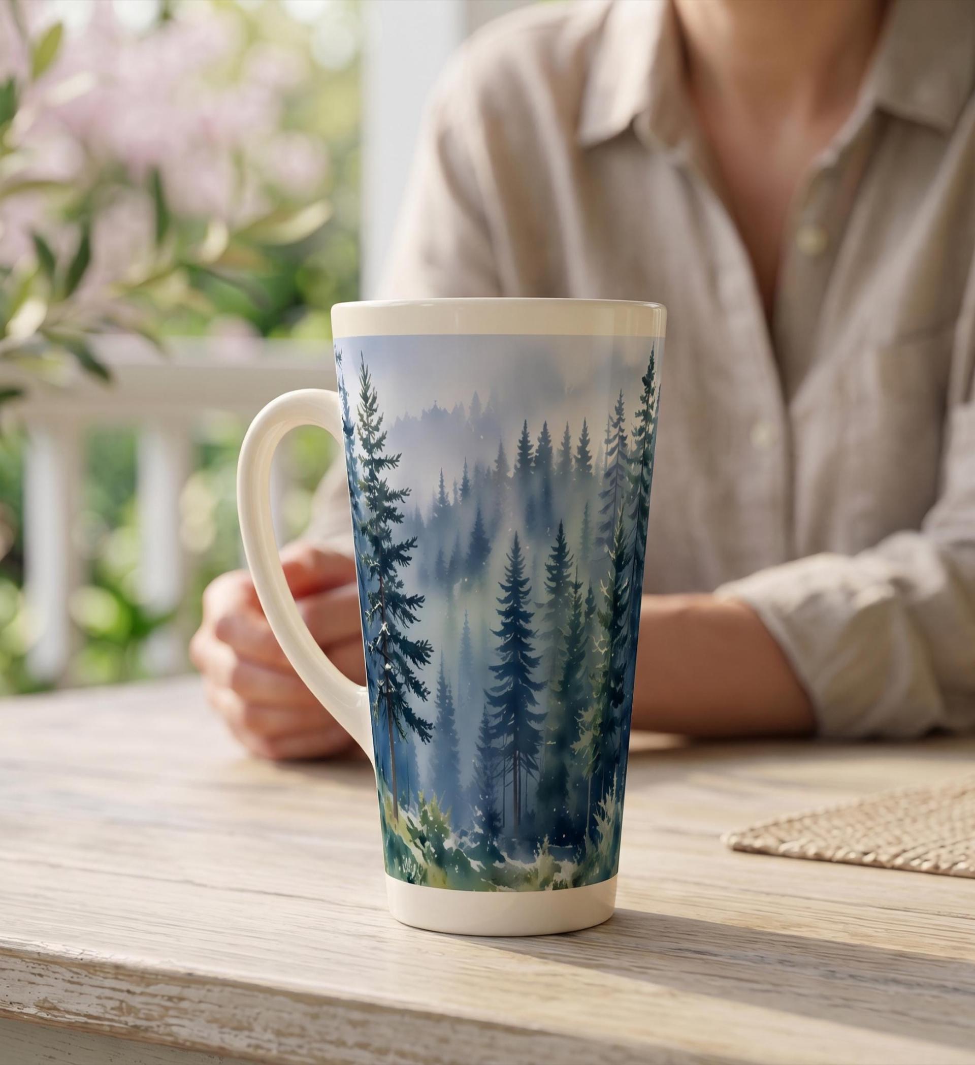 Latte 17oz Ceramic Mug - Coffee or Tea Cup, Extra Tall