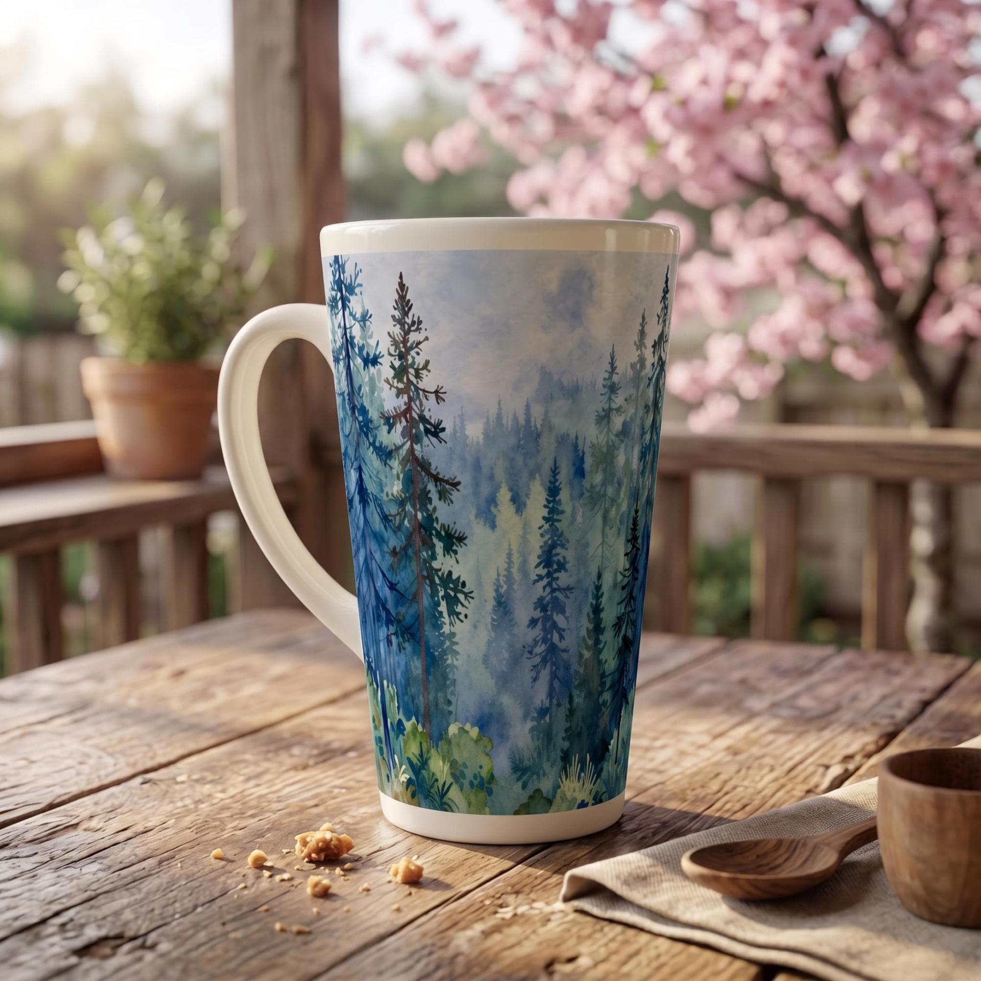 Latte 17oz Ceramic Mug - Coffee or Tea Cup, Extra Tall