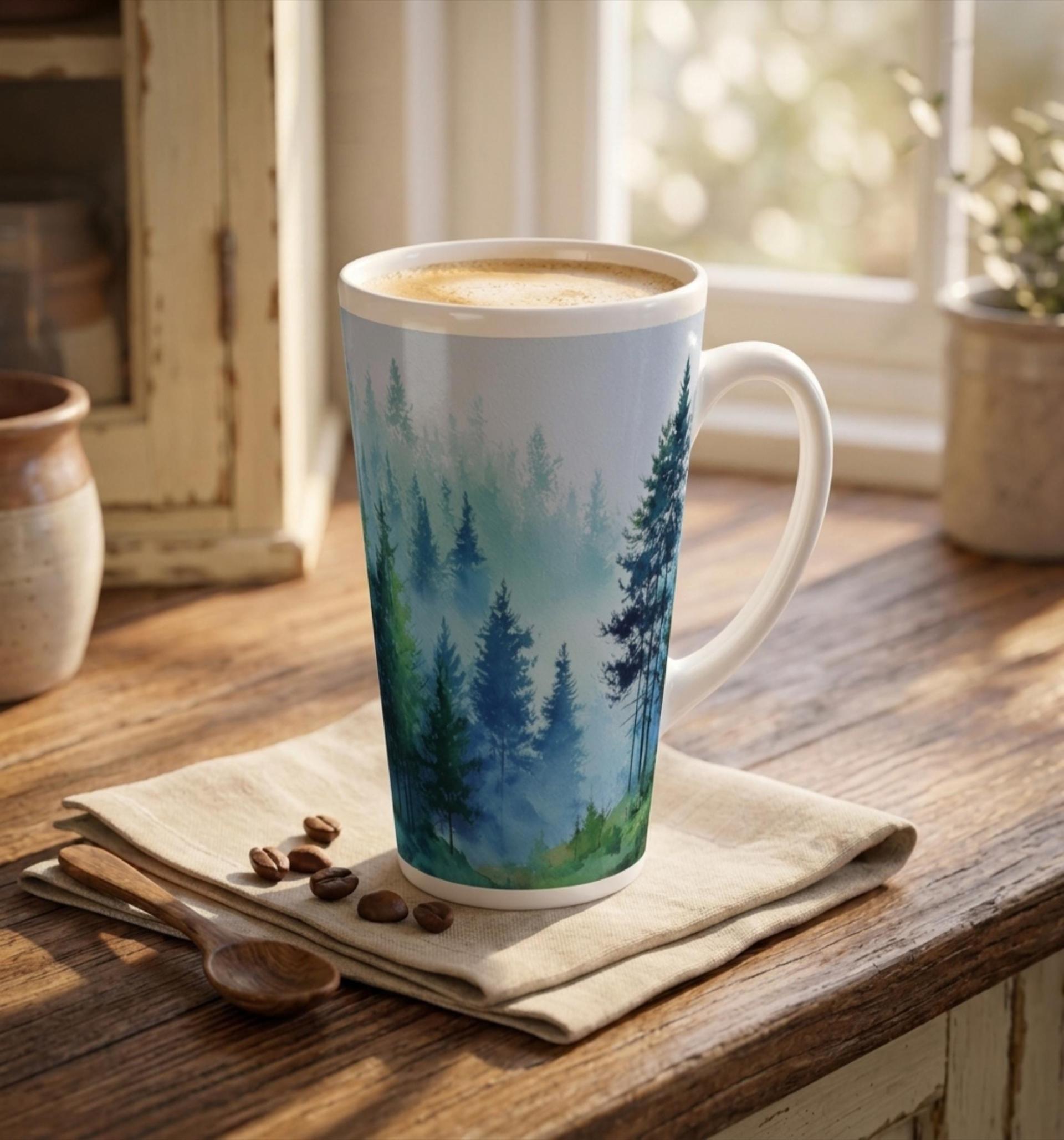 Latte 17oz Ceramic Mug - Coffee or Tea Cup, Extra Tall