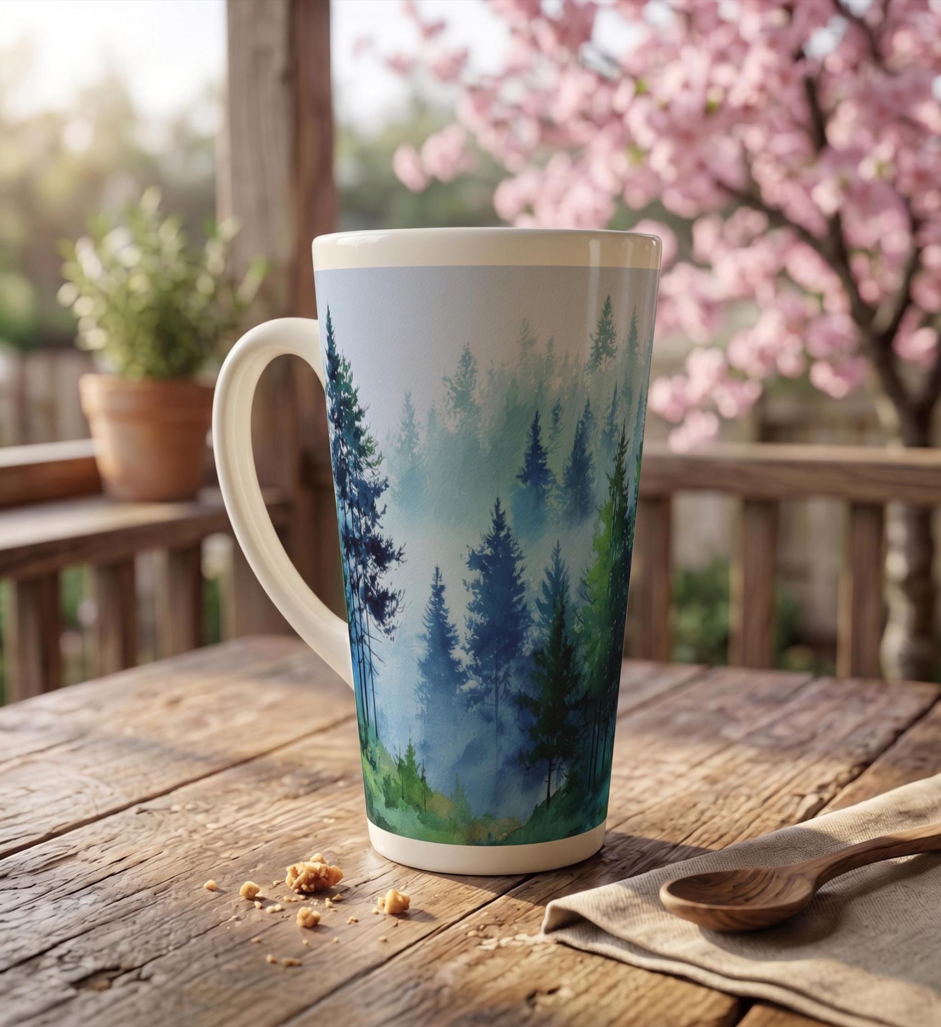 Latte 17oz Ceramic Mug - Coffee or Tea Cup, Extra Tall