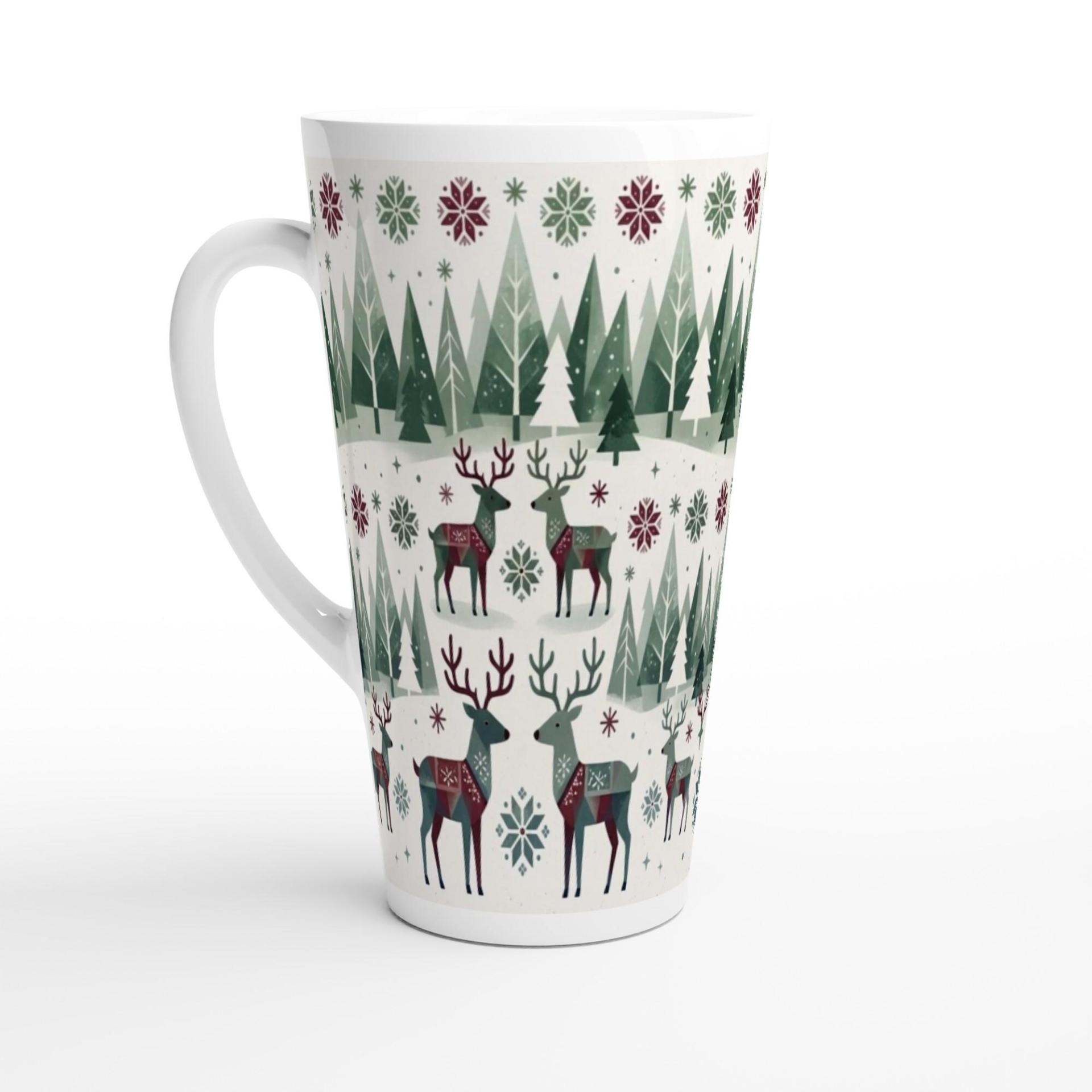 Christmas Mugs, Latte 17oz Ceramic Mug - Coffee or Tea Cup, Extra Tall