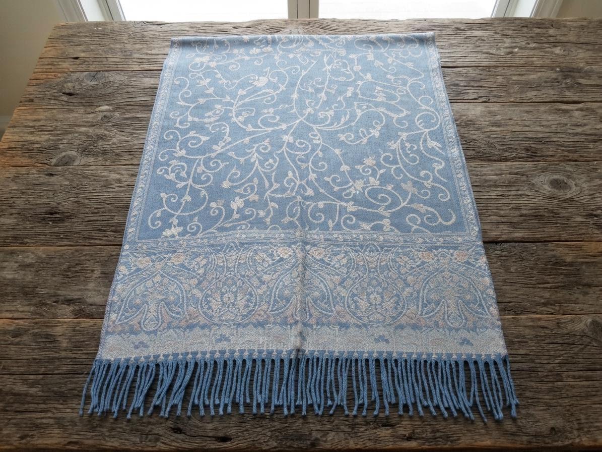 Thick & Soft Pashmina Shawl and Scarf for Women, Jacquard Brocade, Blanket Shawl