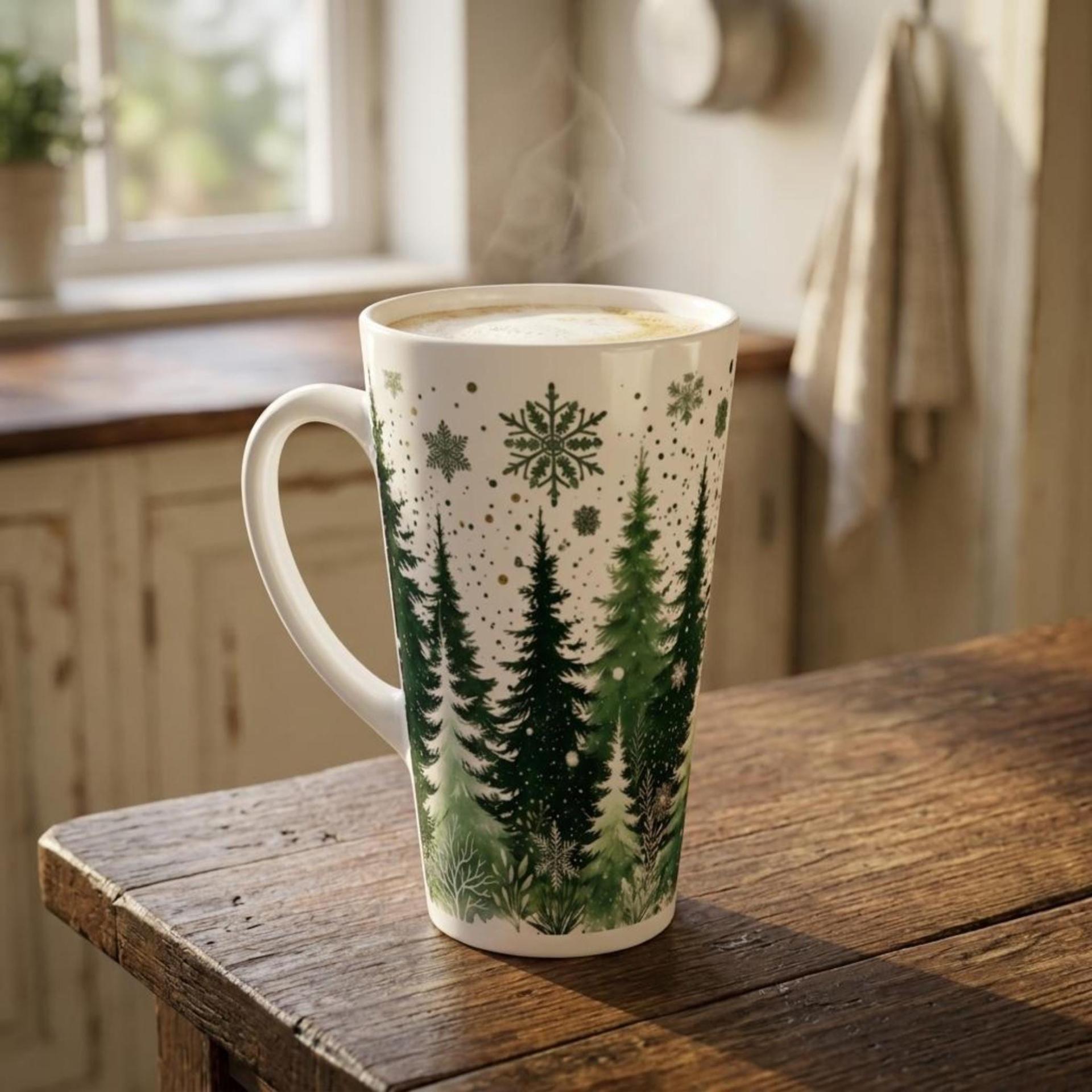 Christmas Mugs, Latte 17oz Ceramic Mug - Coffee or Tea Cup, Extra Tall