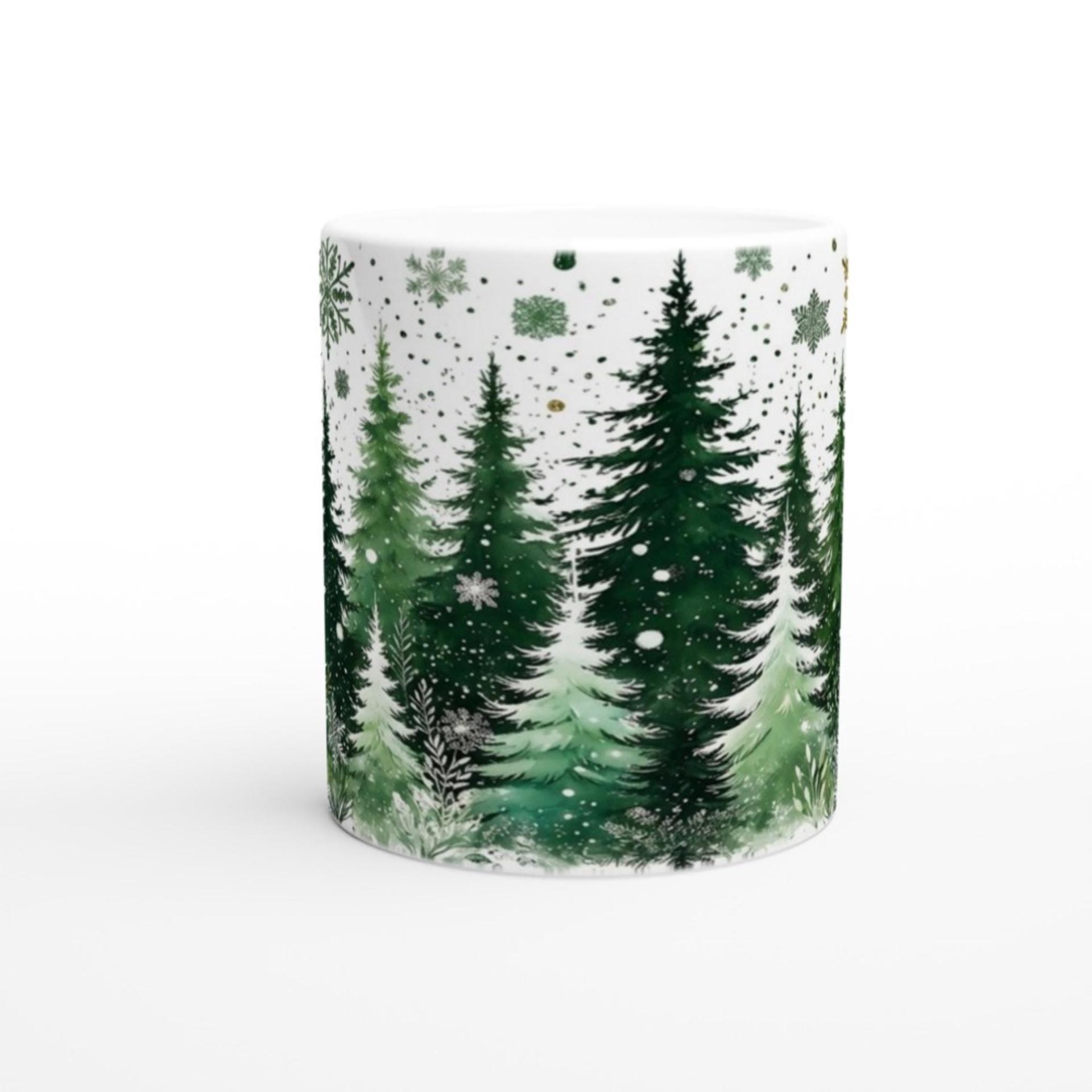Holiday Cups - Large and Small Mugs Set - Christmas Trees
