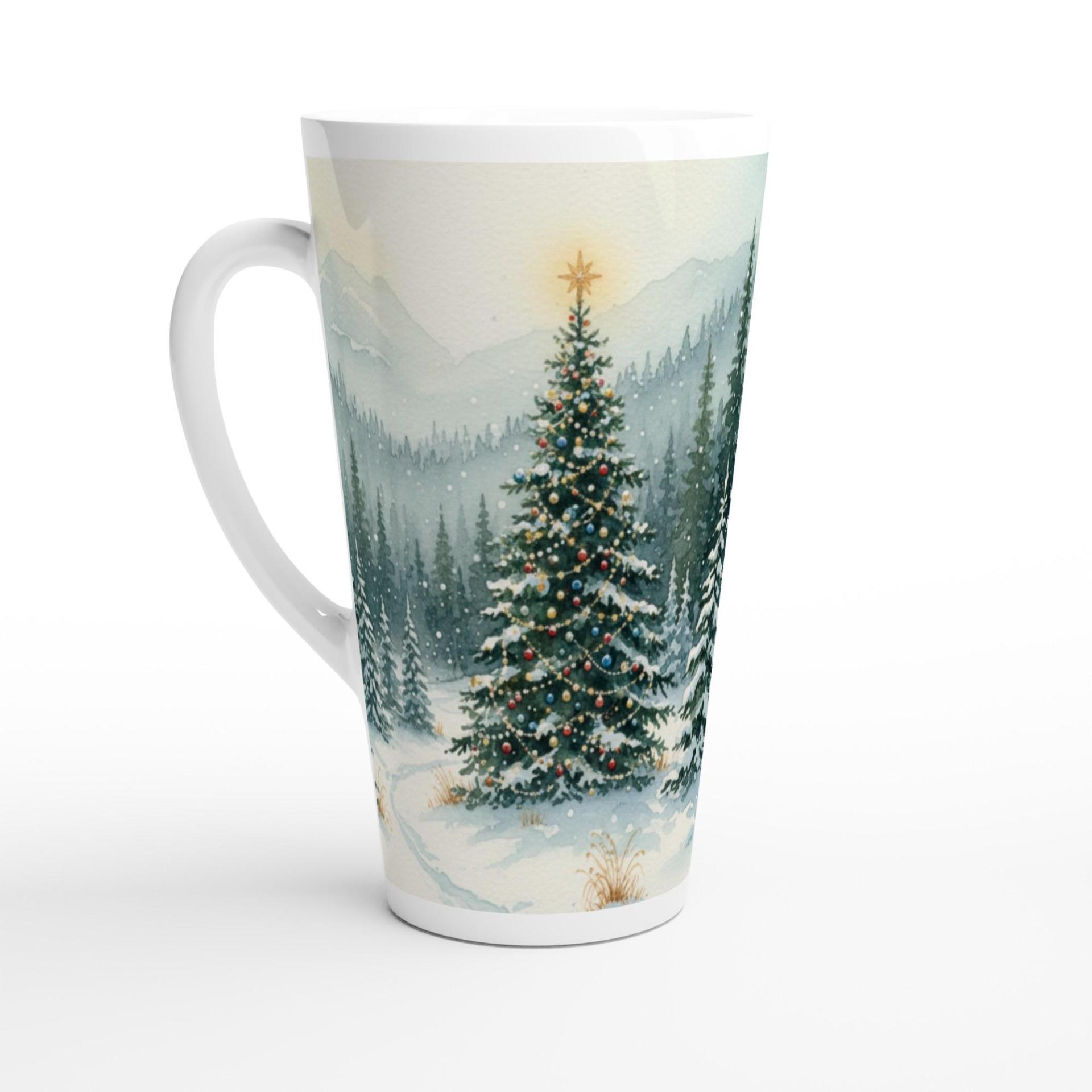 Christmas Mugs, Latte 17oz Ceramic Mug - Coffee or Tea Cup, Extra Tall