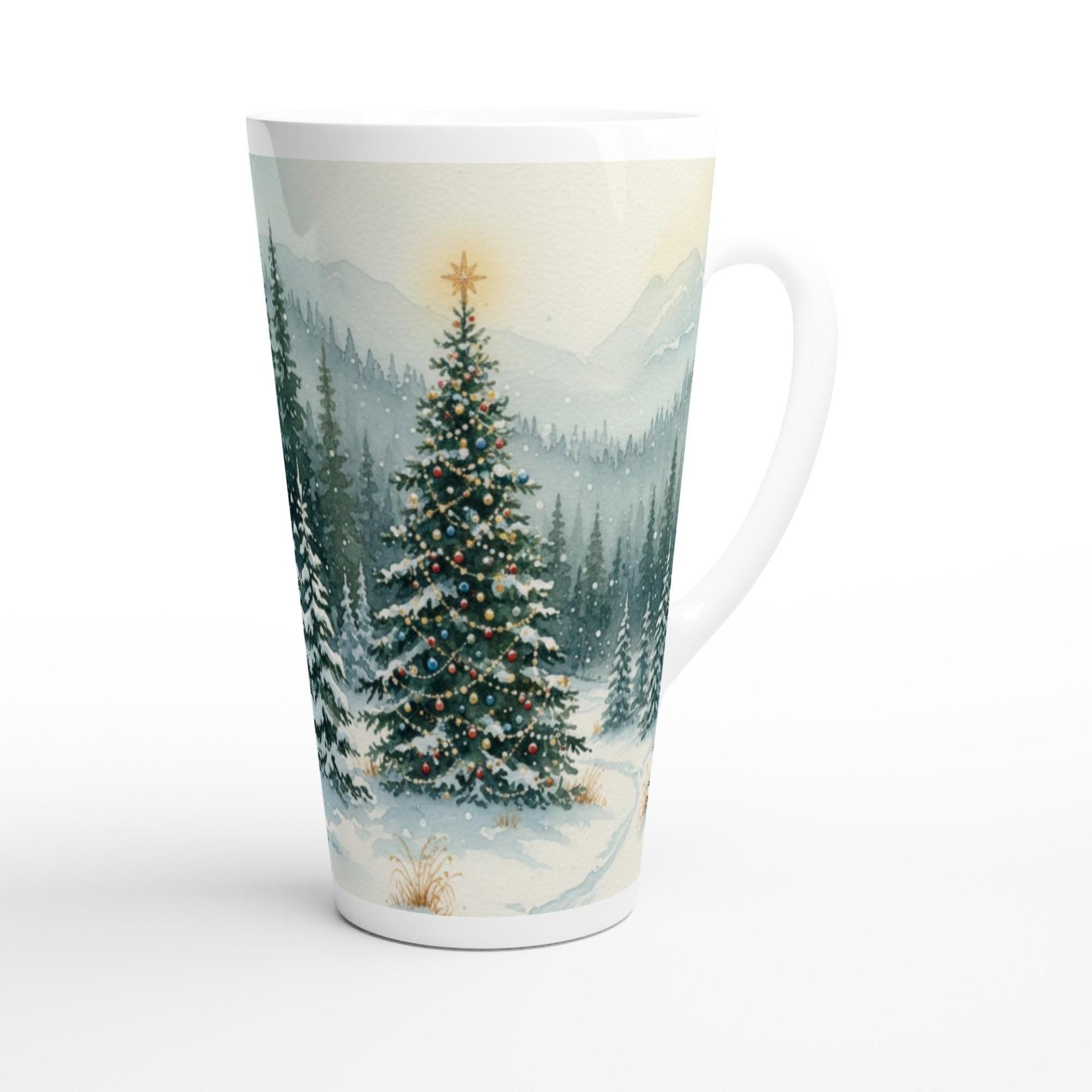 Christmas Mugs, Latte 17oz Ceramic Mug - Coffee or Tea Cup, Extra Tall