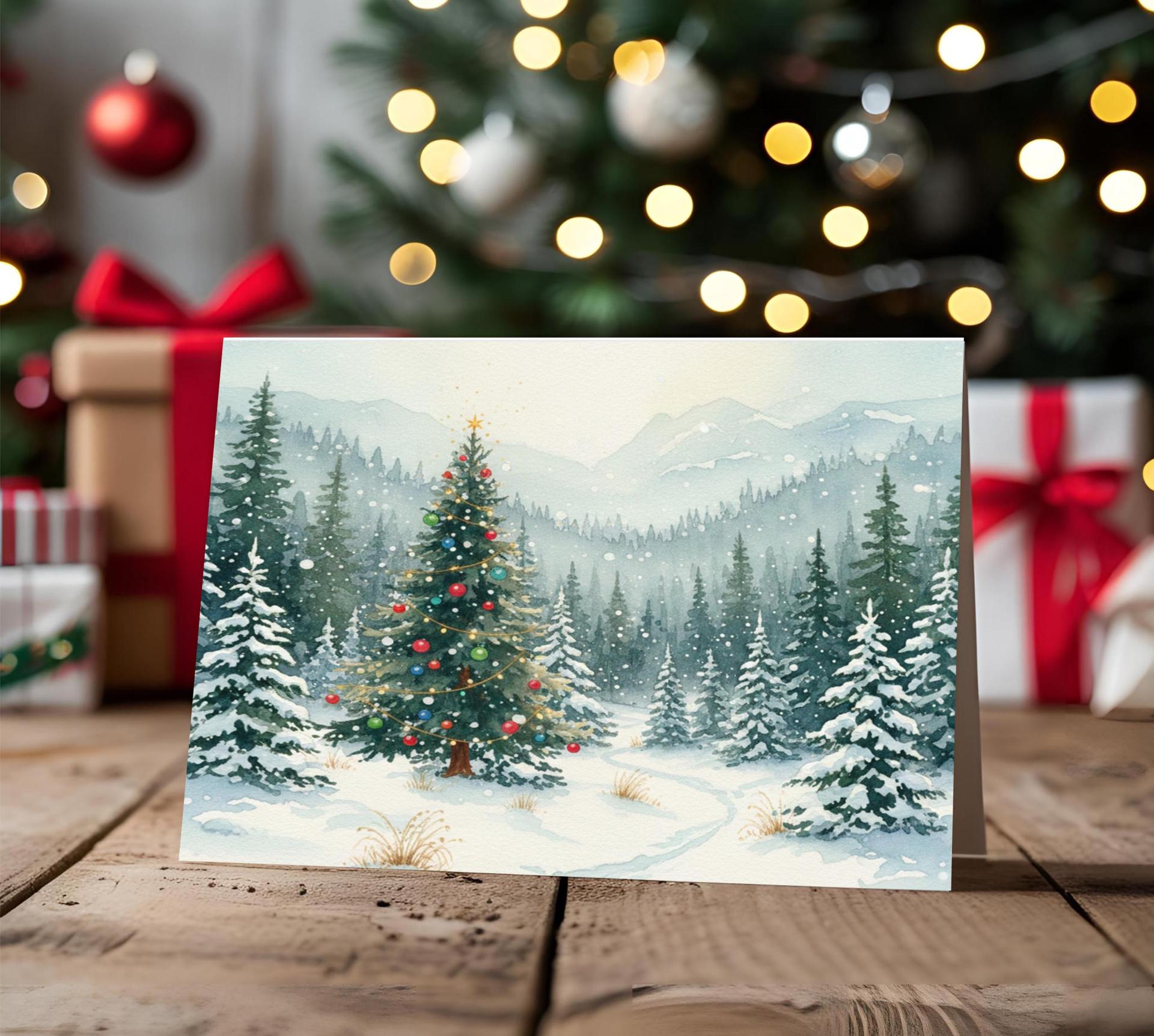 Christmas Gift Cards, Large Note Card, Money Card