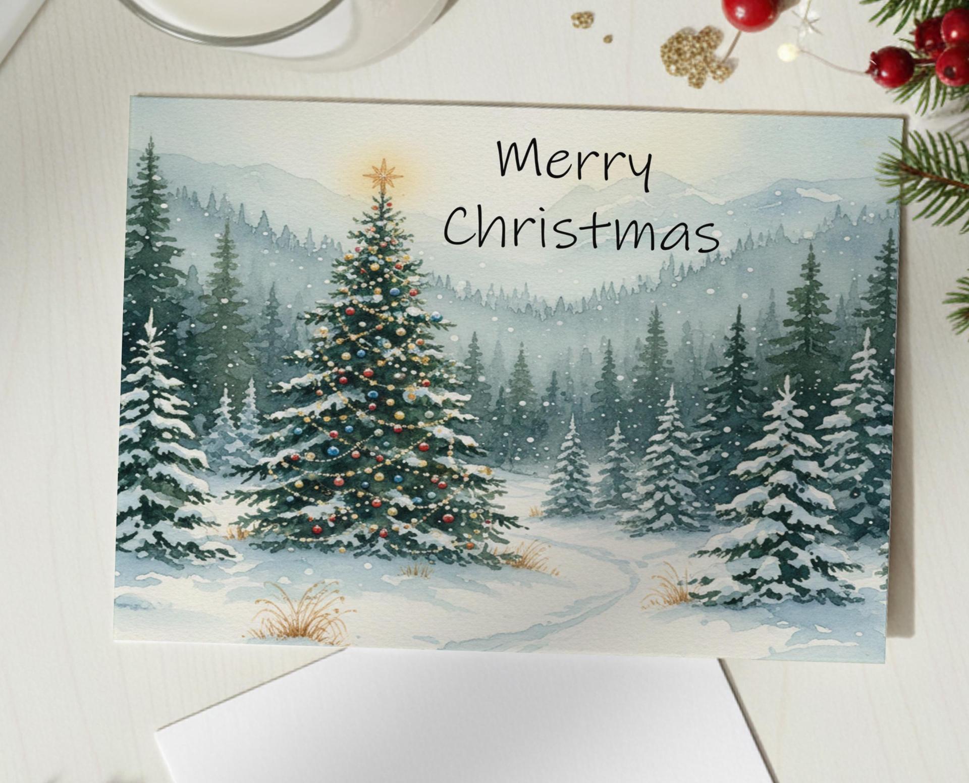 Christmas Gift Cards, Large Note Card, Money Card