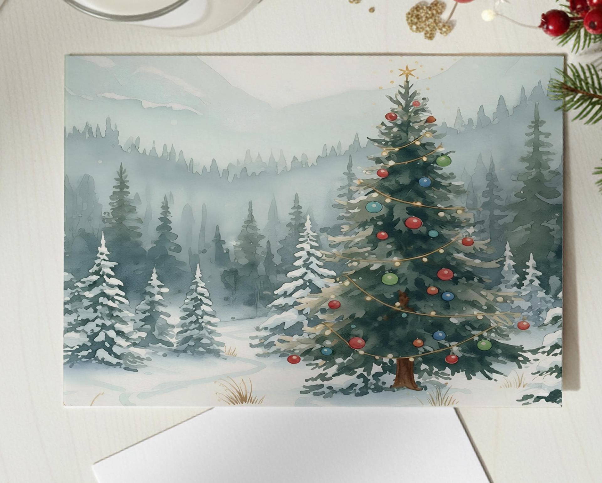 Christmas Gift Cards, Large Note Card, Money Card