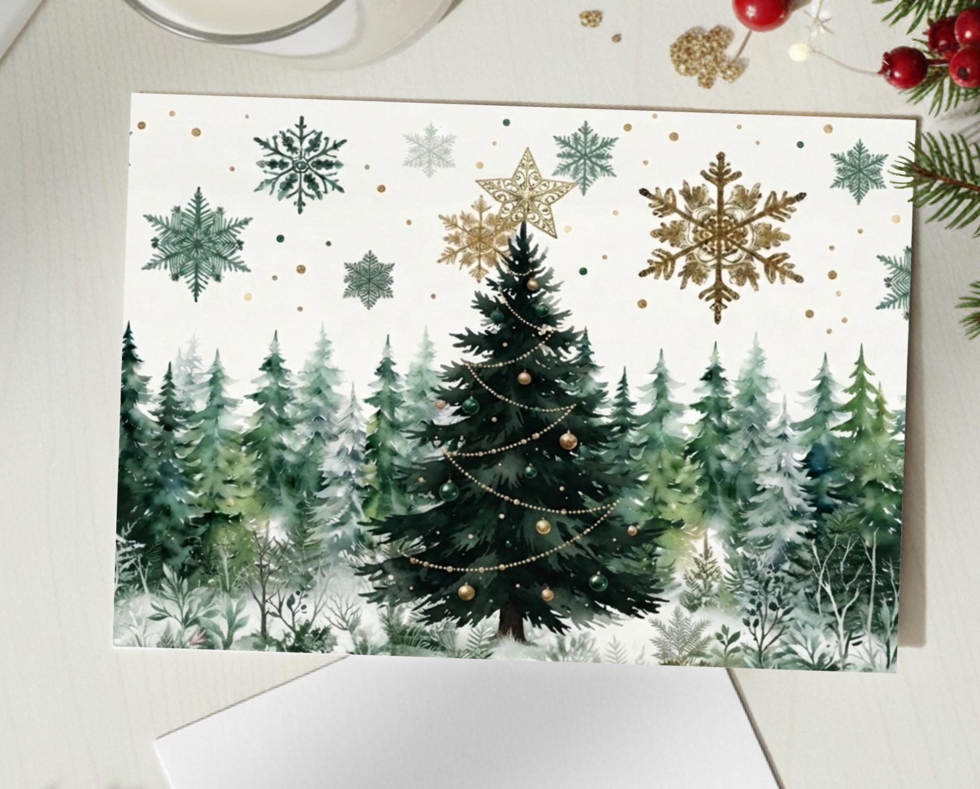 Christmas Gift Cards, Large Note Card, Money Card