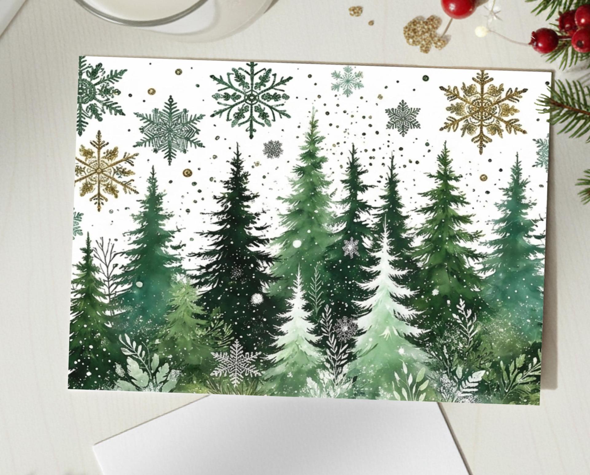 Christmas Gift Cards, Large Note Card, Money Card