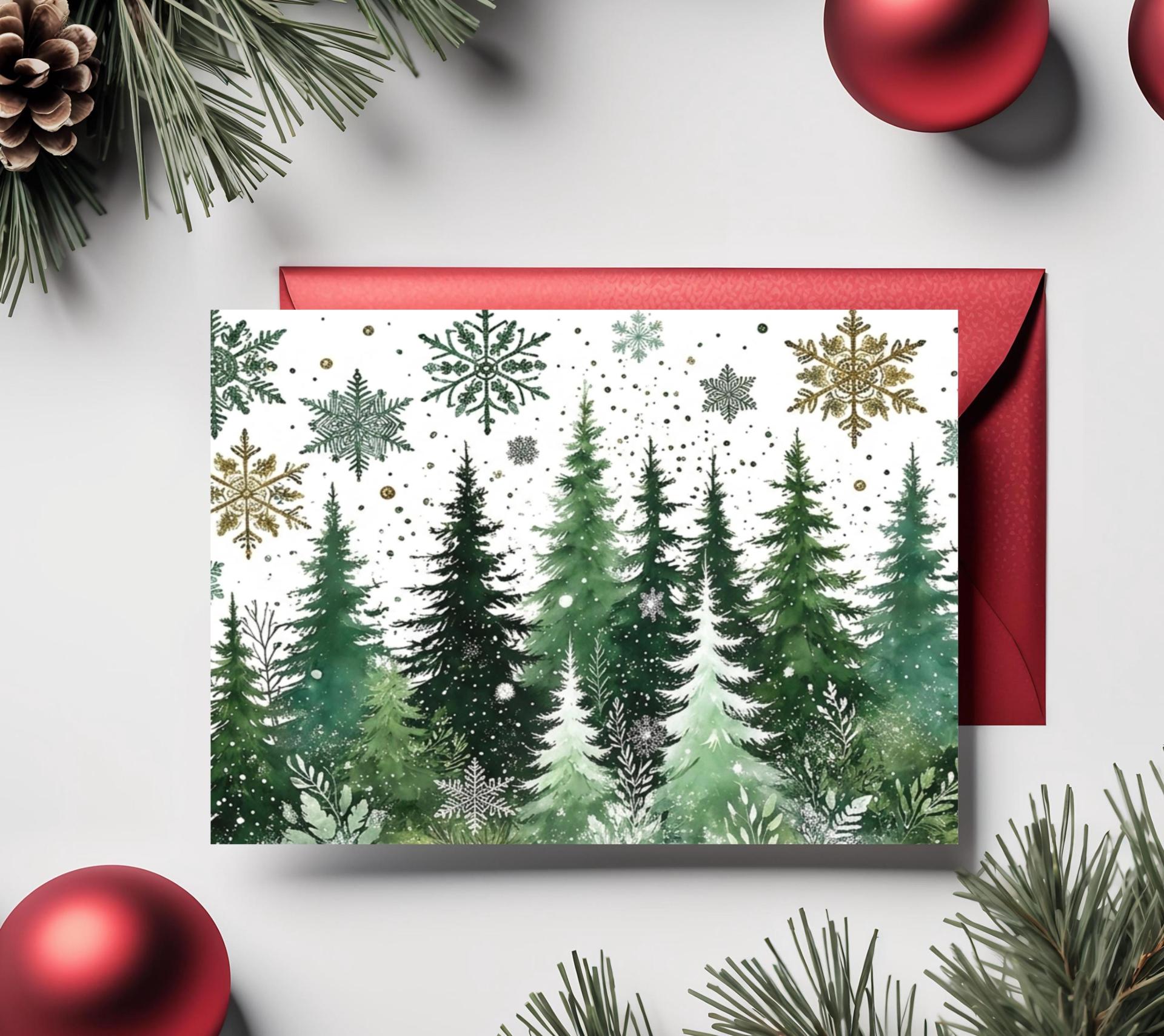 Christmas Gift Cards, Large Note Card, Money Card
