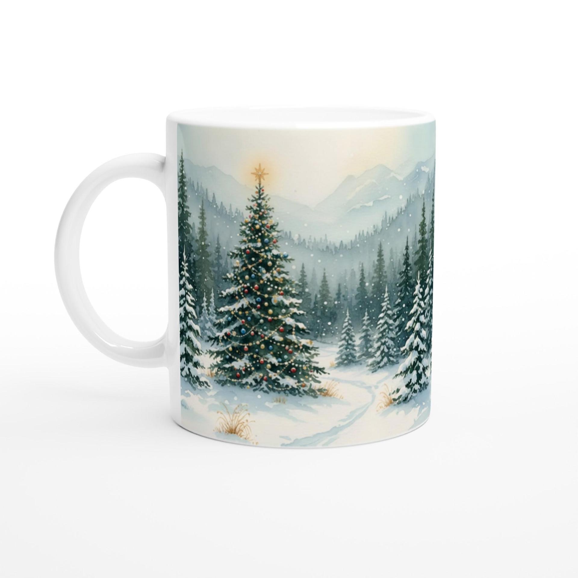 Christmas Mugs Set, Holiday Cup Set - Large and Small Cups