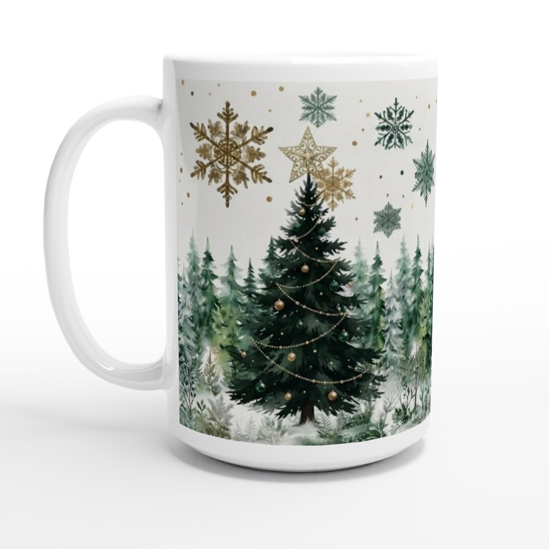 Christmas Mugs Set, Holiday Cup Set - Large and Small Cups