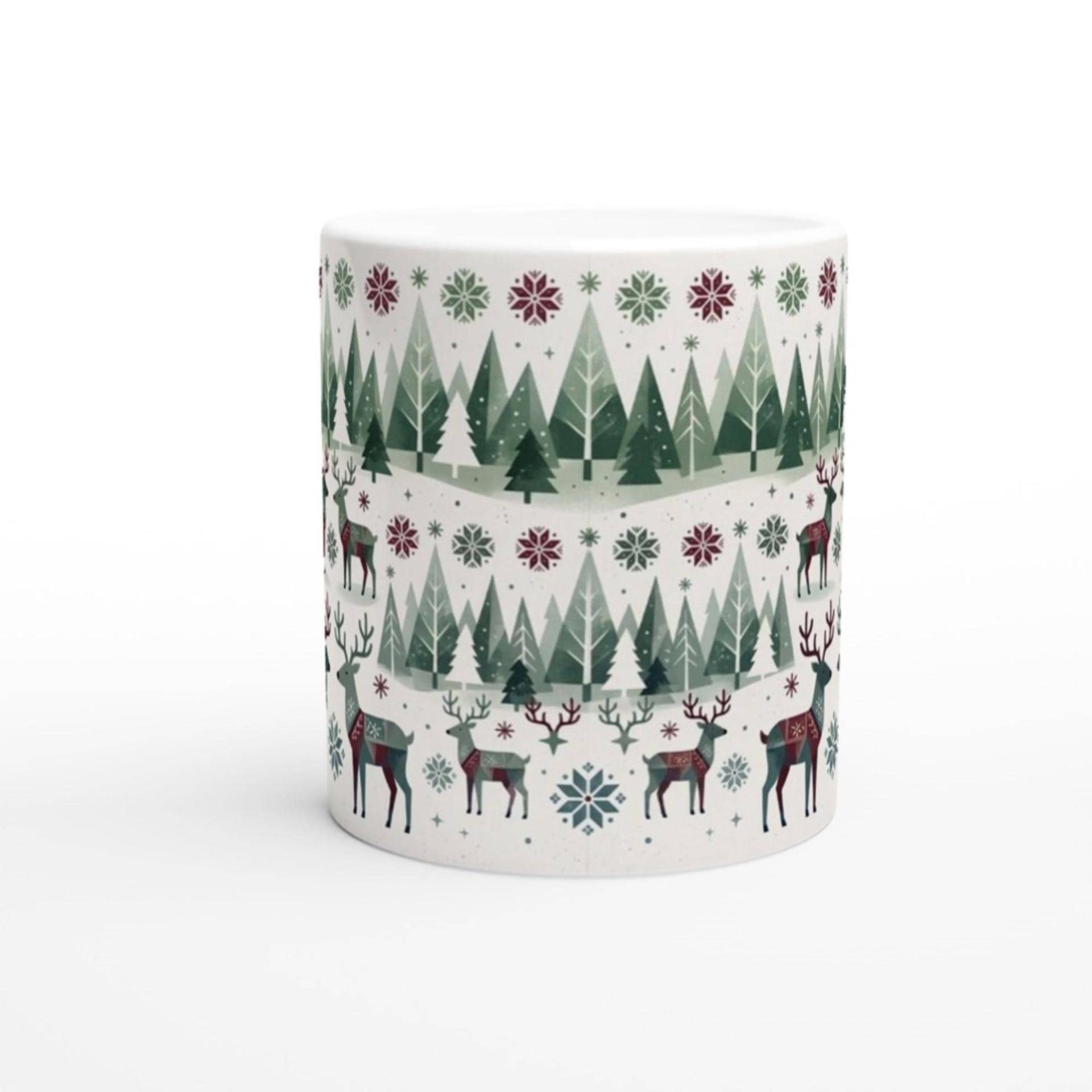 Christmas Mug, Reindeer, Large and Small Mug Set