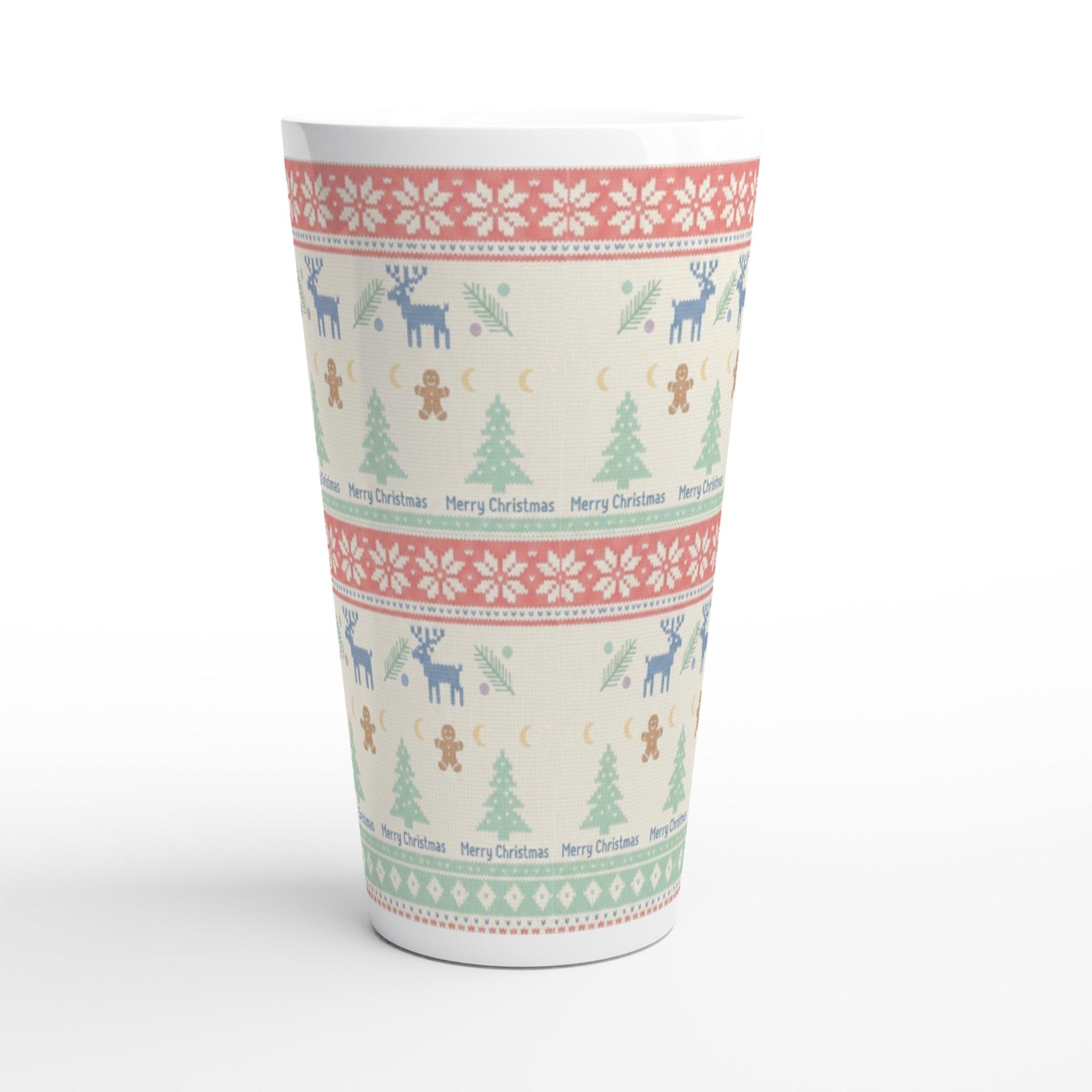 Christmas Mugs, Latte 17oz Ceramic Mug - Coffee or Tea Cup, Extra Tall