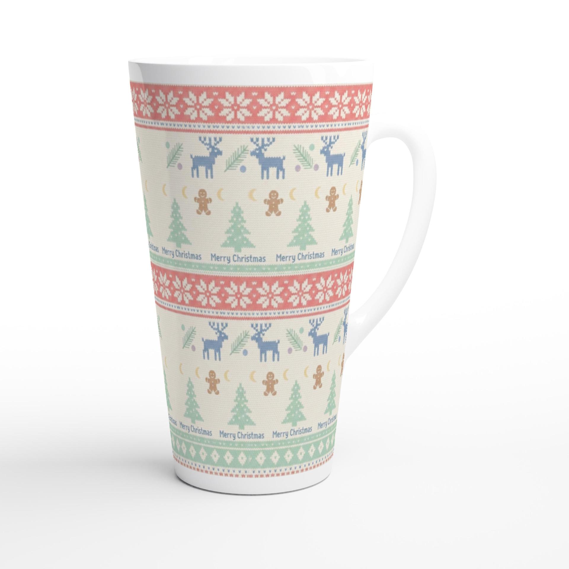 Christmas Mugs, Latte 17oz Ceramic Mug - Coffee or Tea Cup, Extra Tall