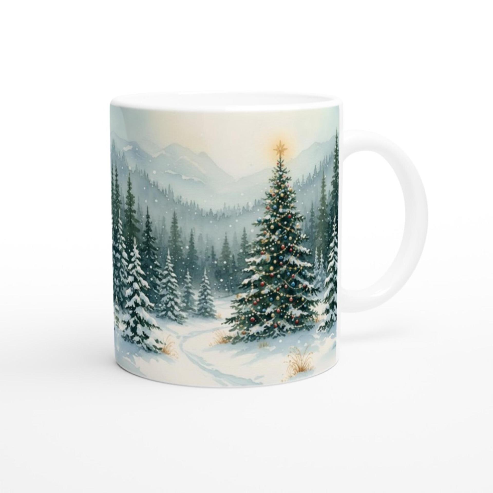 Christmas Mugs Set, Holiday Cup Set - Large and Small Cups