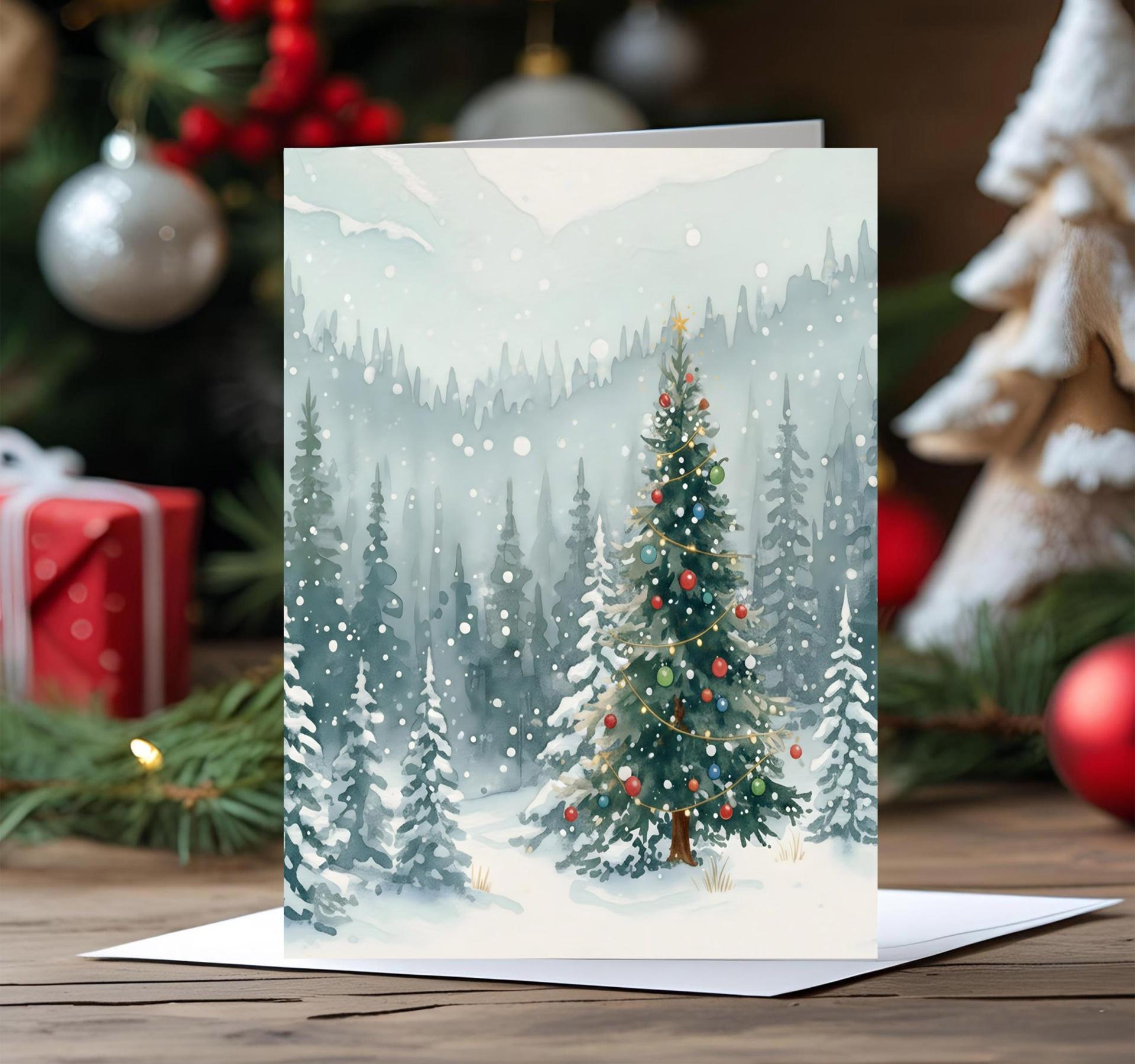 Christmas Gift Cards, Large Note Card, Money Card