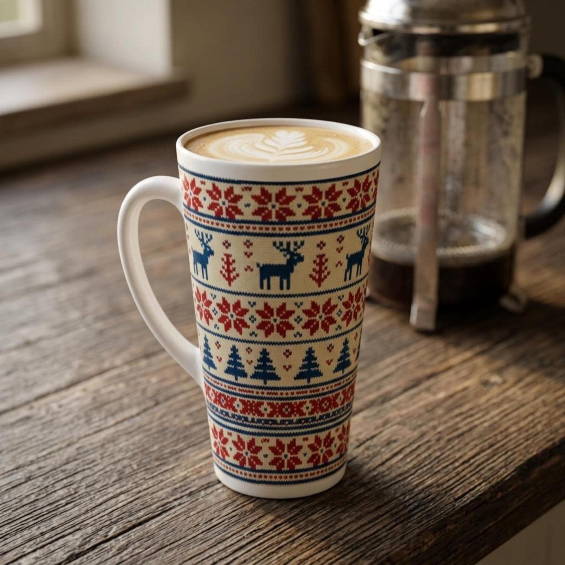 Christmas Mugs, Latte 17oz Ceramic Mug - Coffee or Tea Cup, Extra Tall