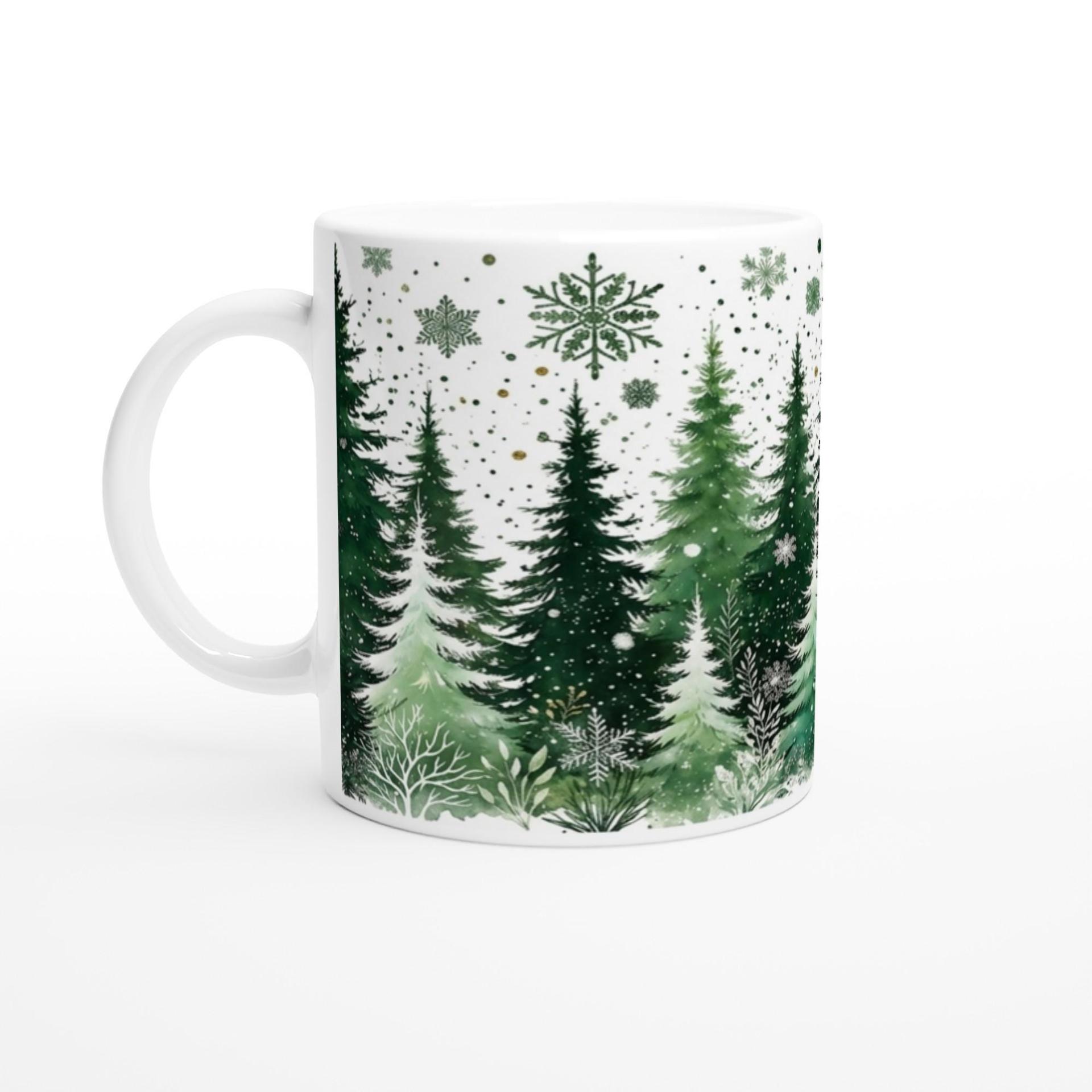 Holiday Cups - Large and Small Mugs Set - Christmas Trees