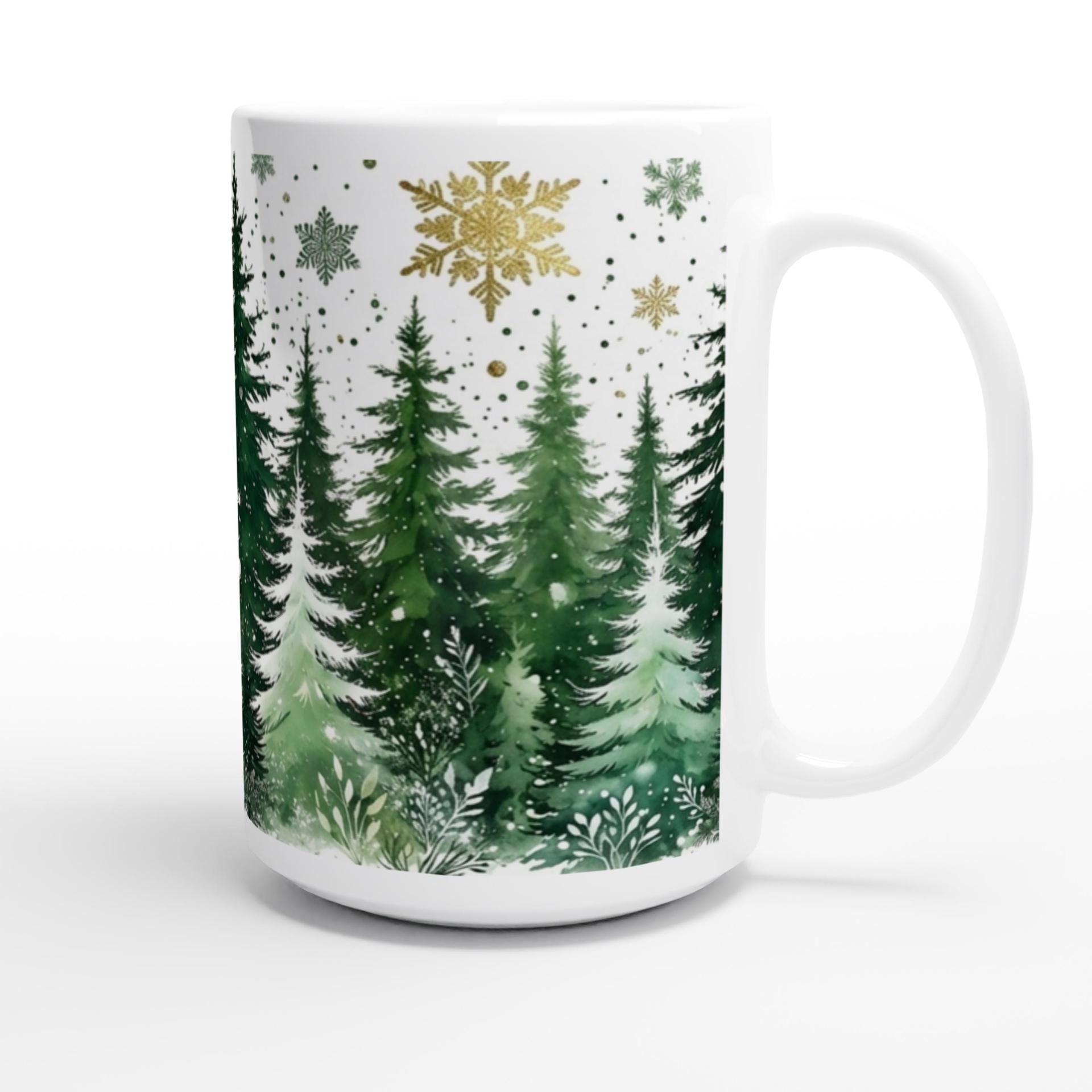 Holiday Cups - Large and Small Mugs Set - Christmas Trees
