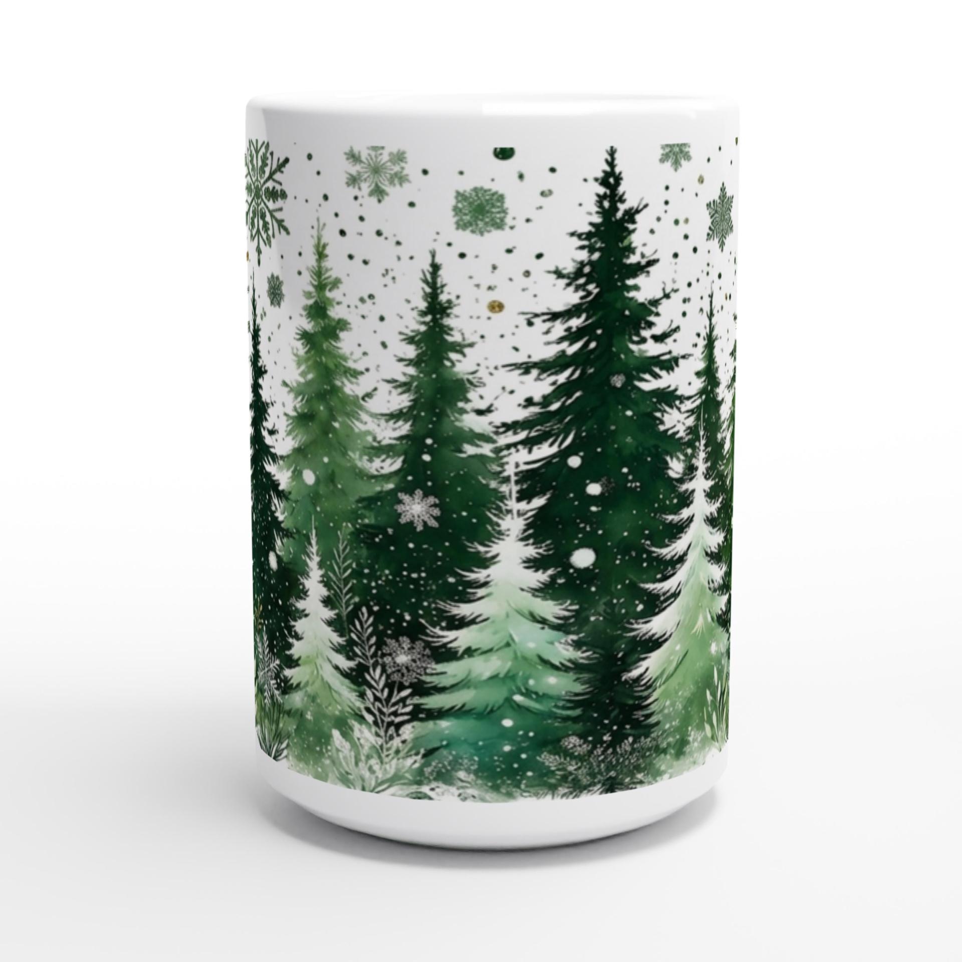 Holiday Cups - Large and Small Mugs Set - Christmas Trees