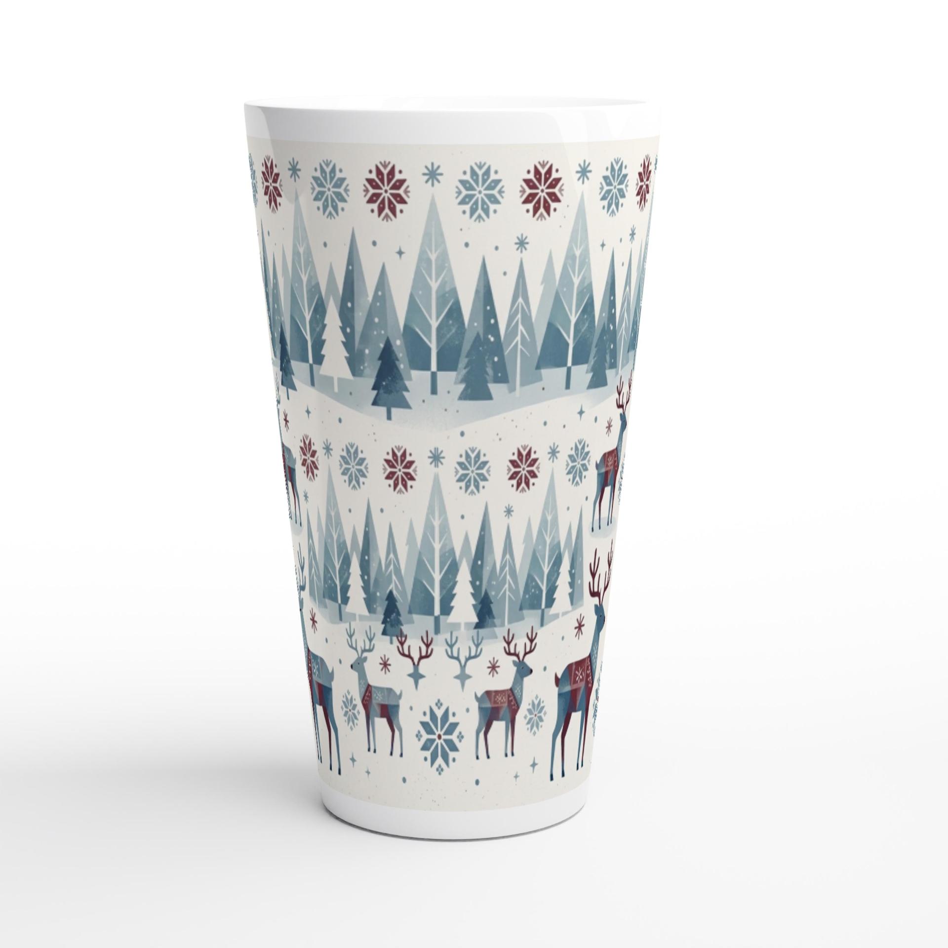 Set of 3 Cups, Christmas Mugs, Reindeer, Large 17oz Latte Mugs