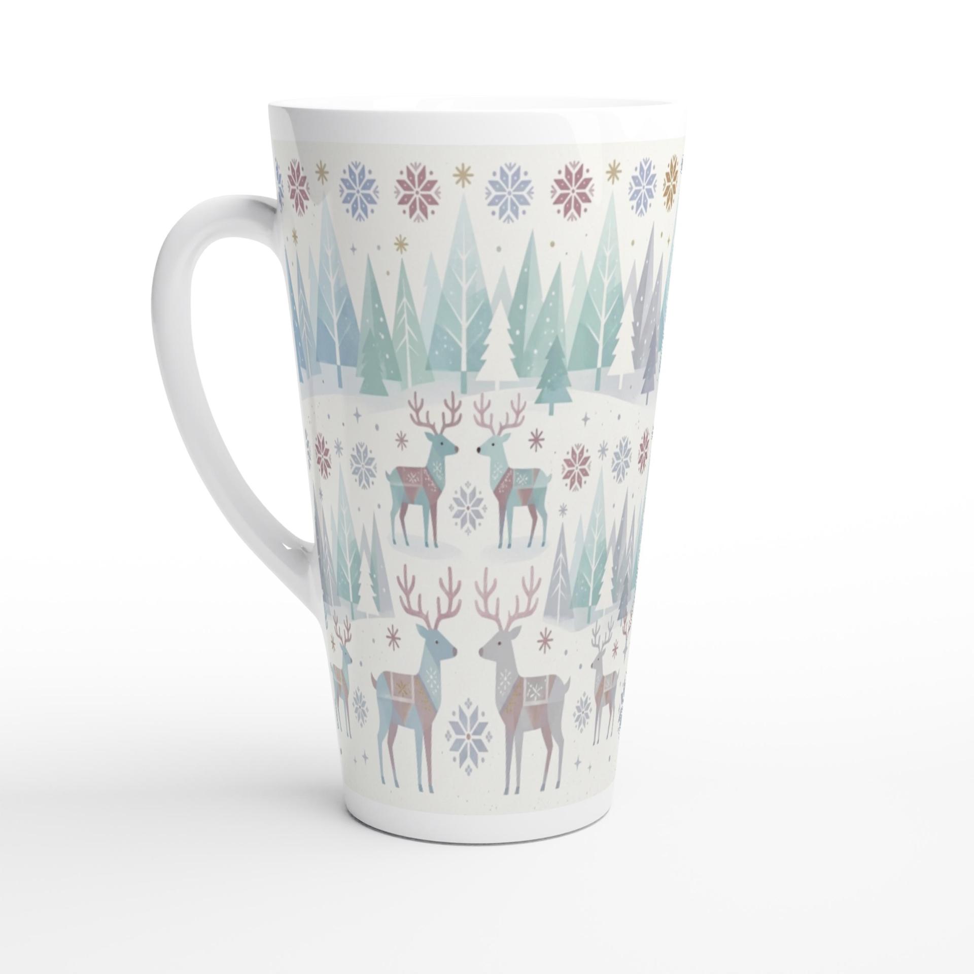 Set of 3 Cups, Christmas Mugs, Reindeer, Large 17oz Latte Mugs