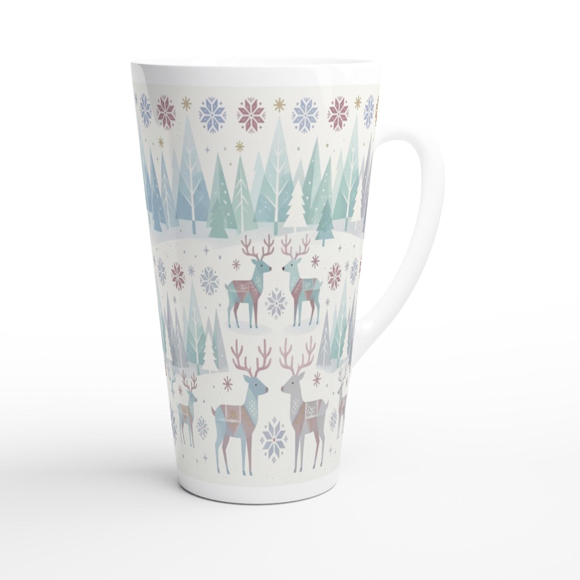 Set of 3 Cups, Christmas Mugs, Reindeer, Large 17oz Latte Mugs