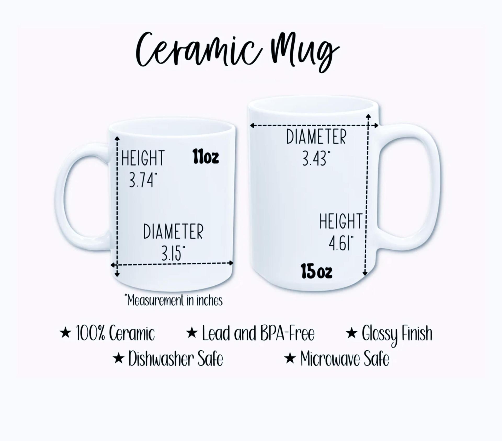 Christmas Mugs Set, Holiday Cup Set - Large and Small Cups