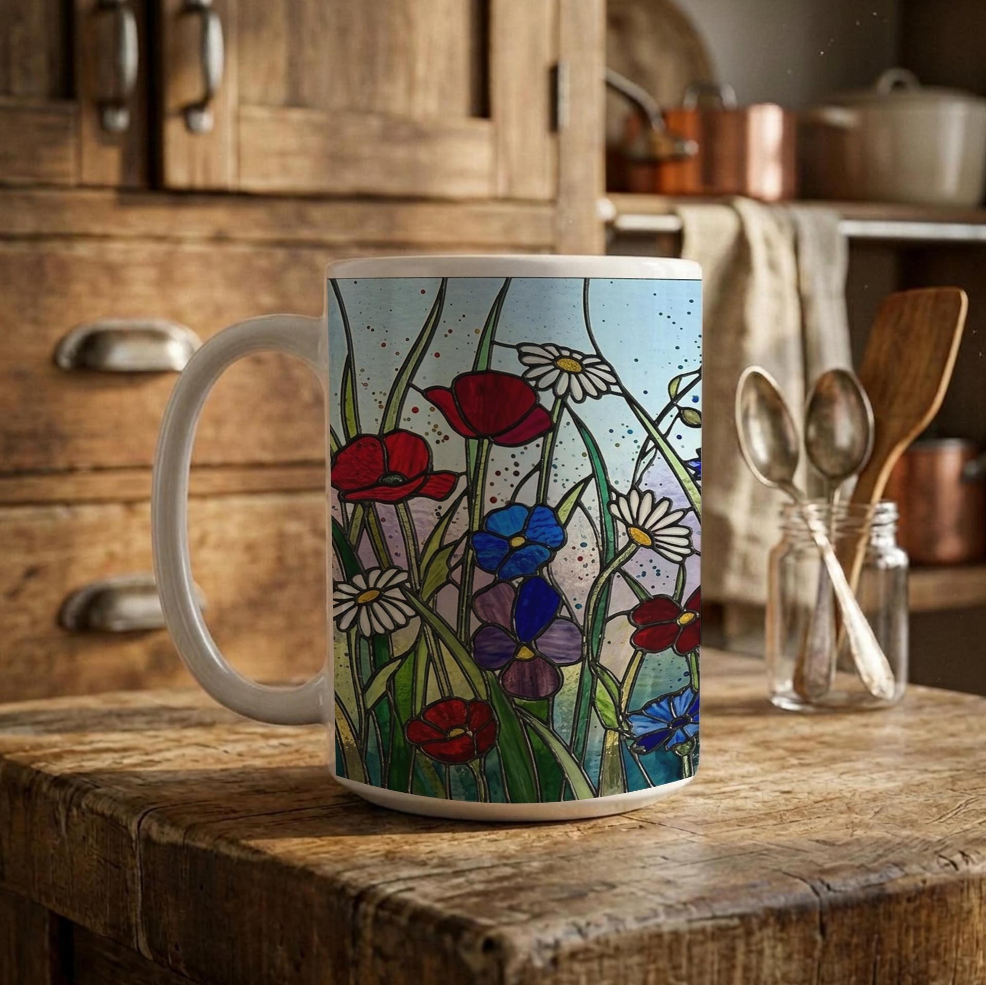 Floral Cups -  Large and Small Ceramic Mugs