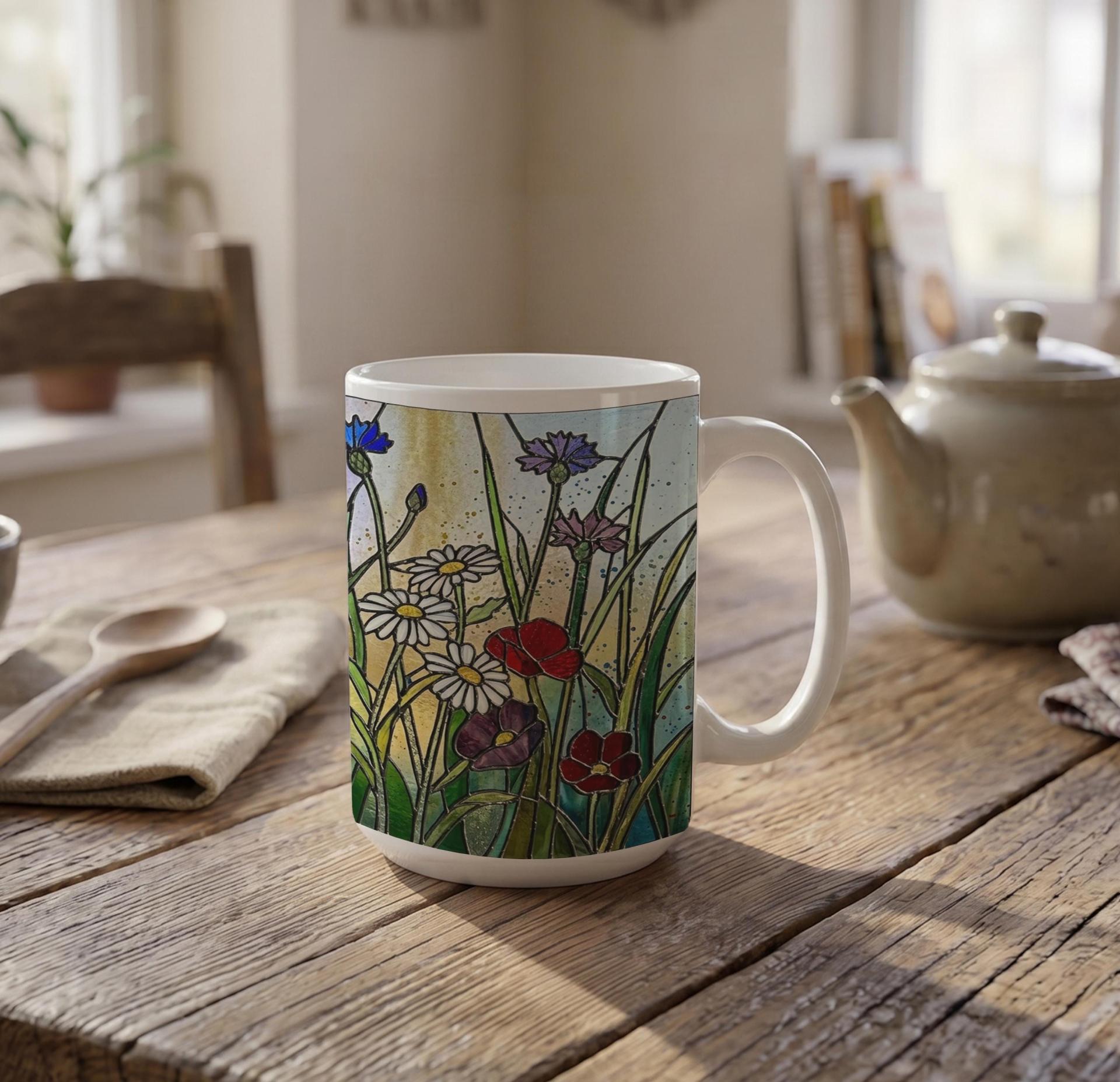 Floral Cups -  Large and Small Ceramic Mugs