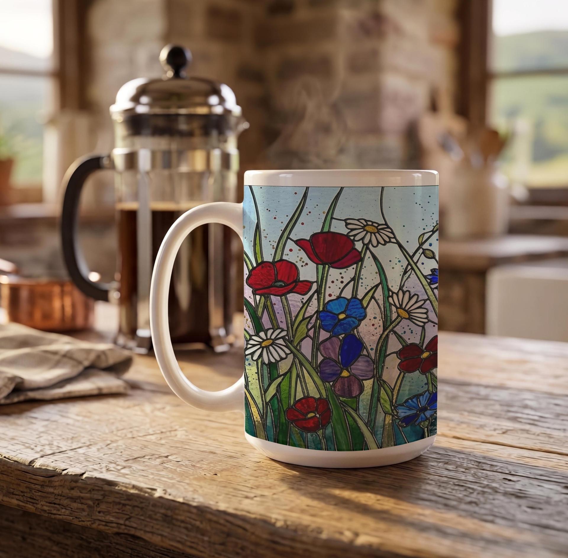 Floral Cups -  Large and Small Ceramic Mugs