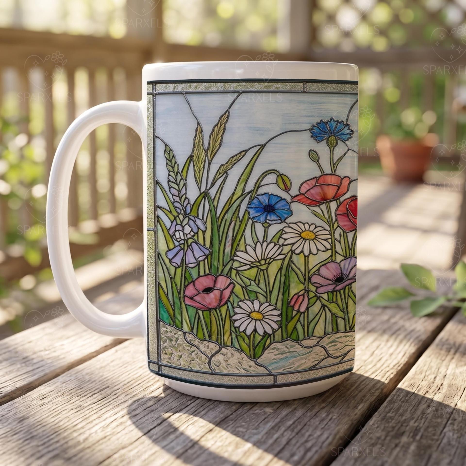 Floral Cups -  Large and Small Ceramic Mugs