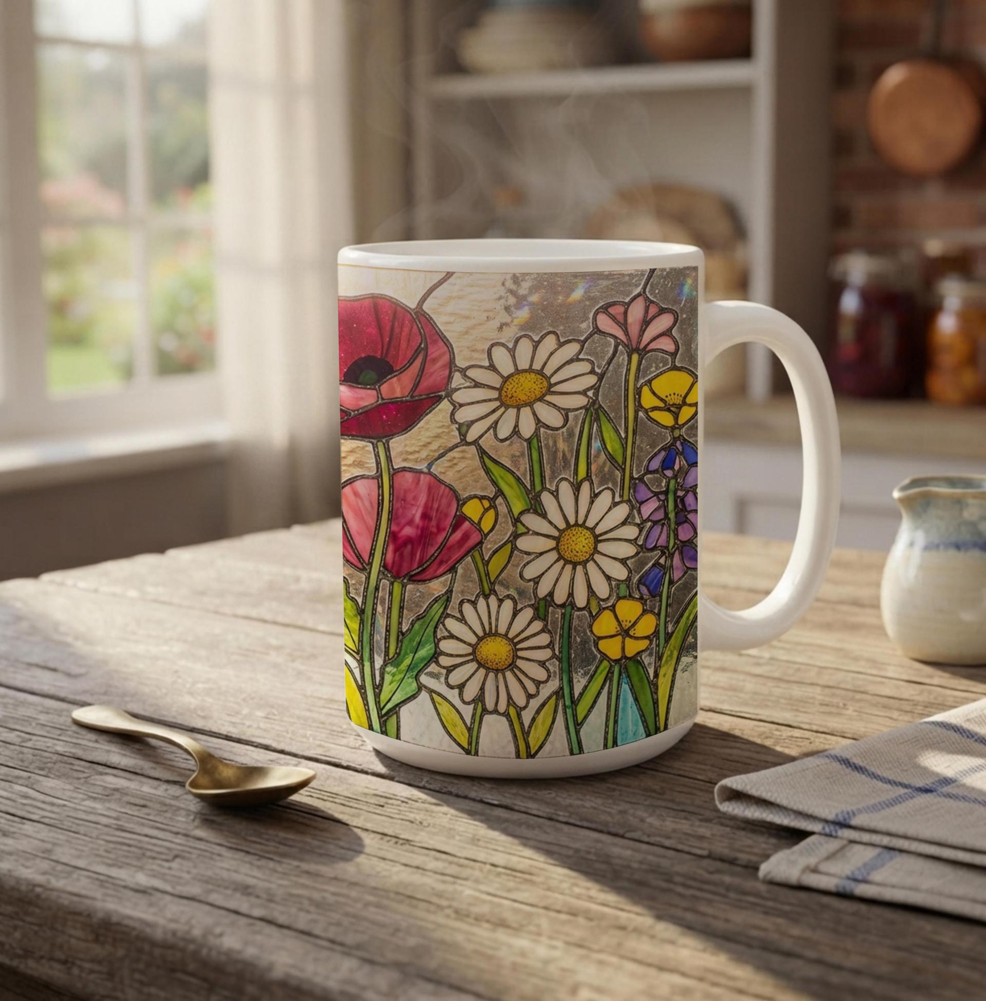 Floral Cups -  Large and Small Ceramic Mugs