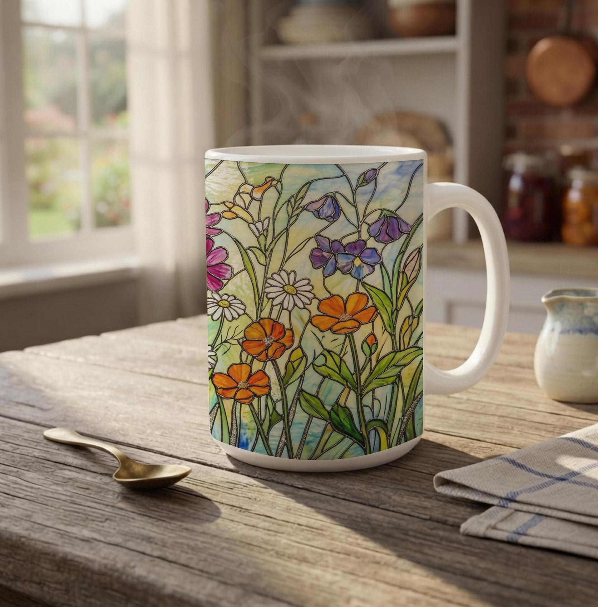 Floral Cups -  Large and Small Ceramic Mugs