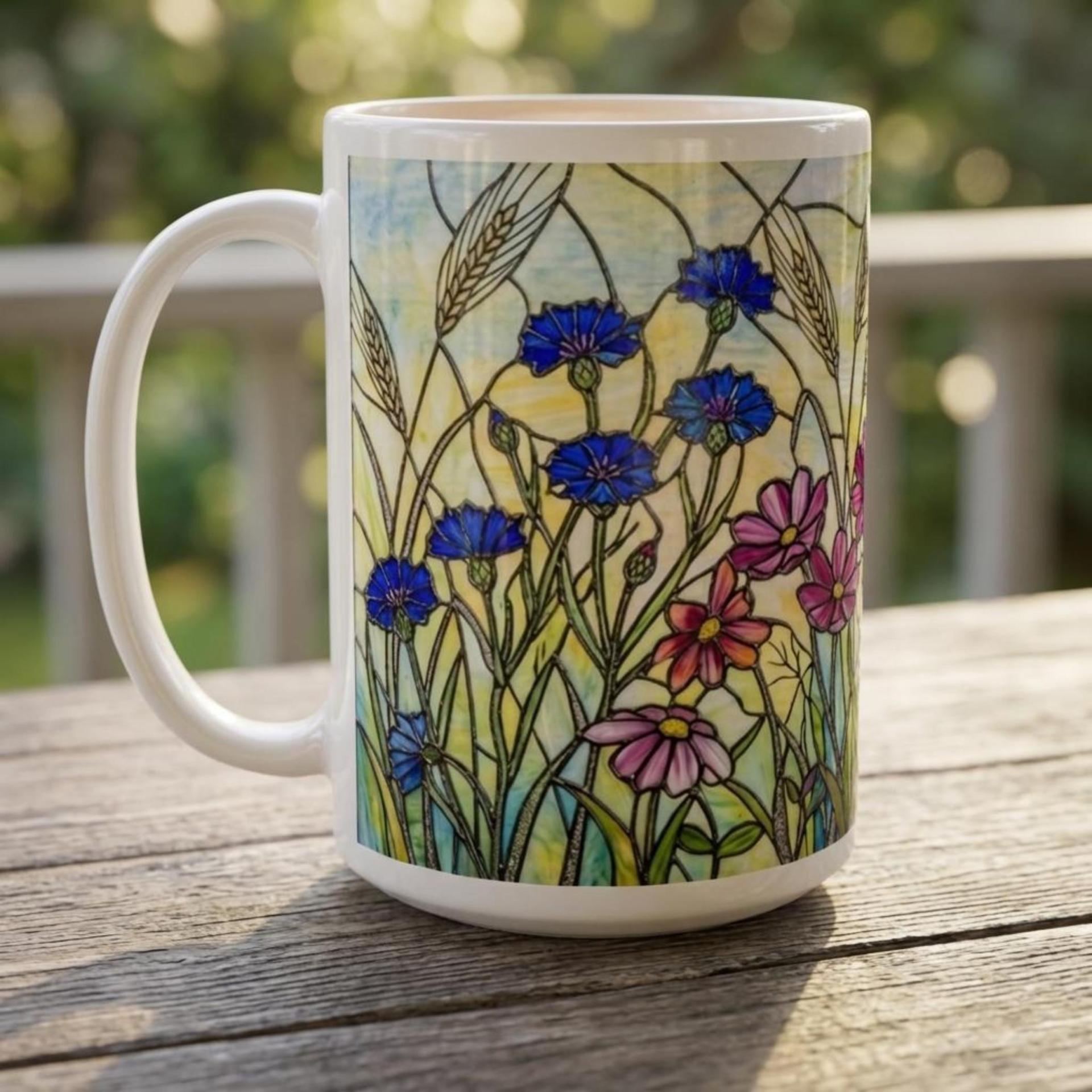Floral Cups -  Large and Small Ceramic Mugs