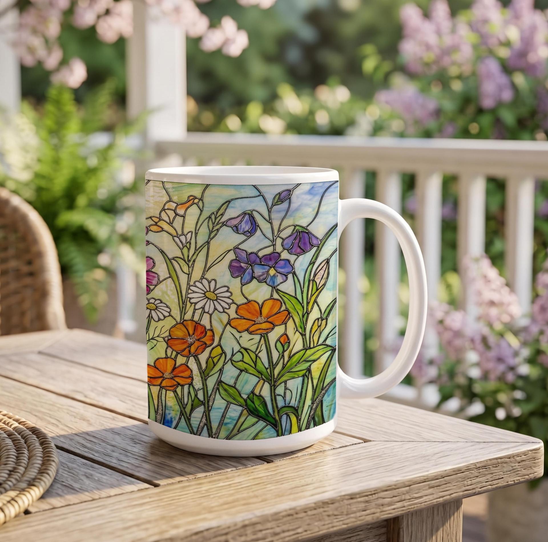 Floral Cups -  Large and Small Ceramic Mugs