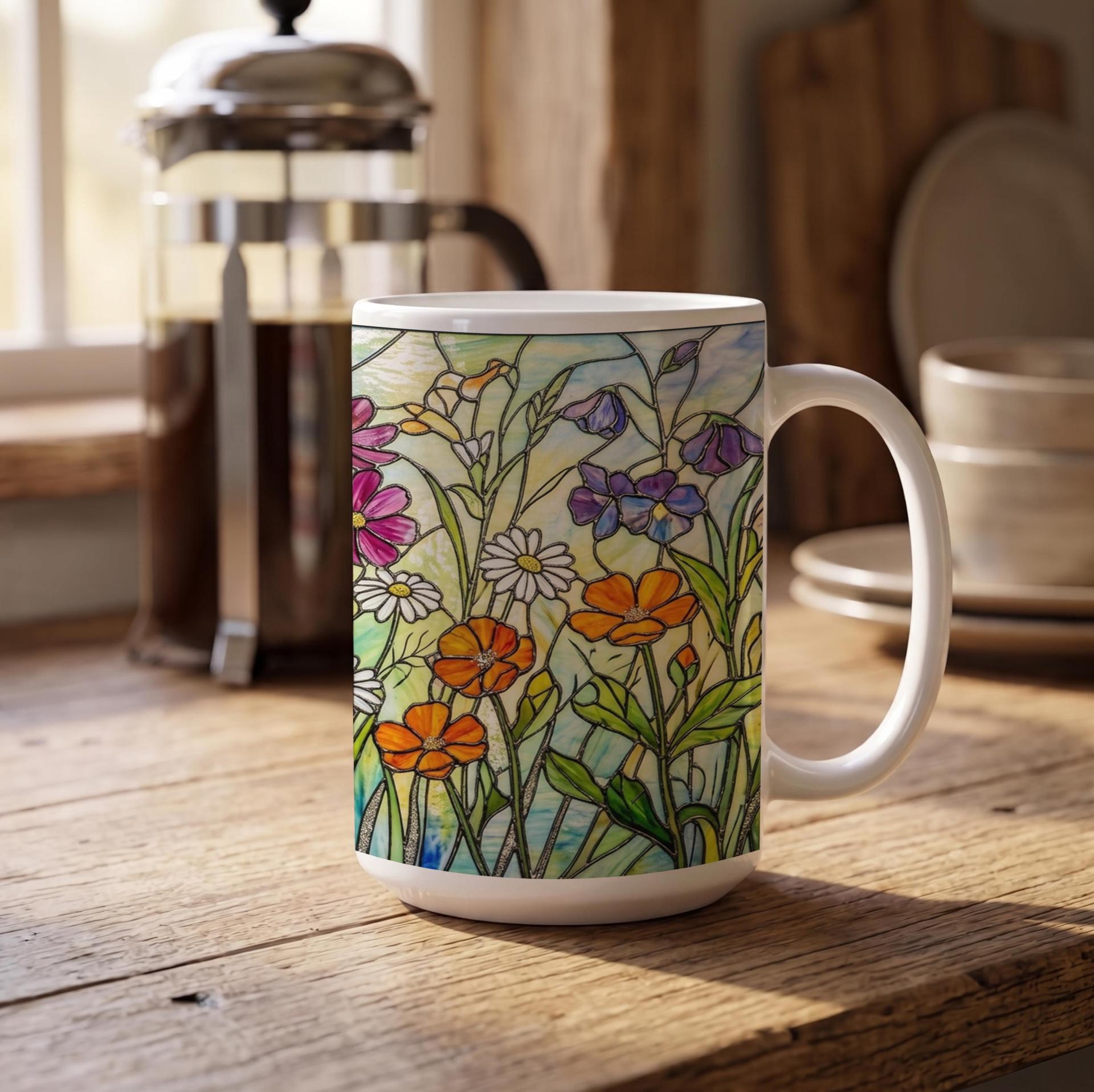 Floral Cups -  Large and Small Ceramic Mugs
