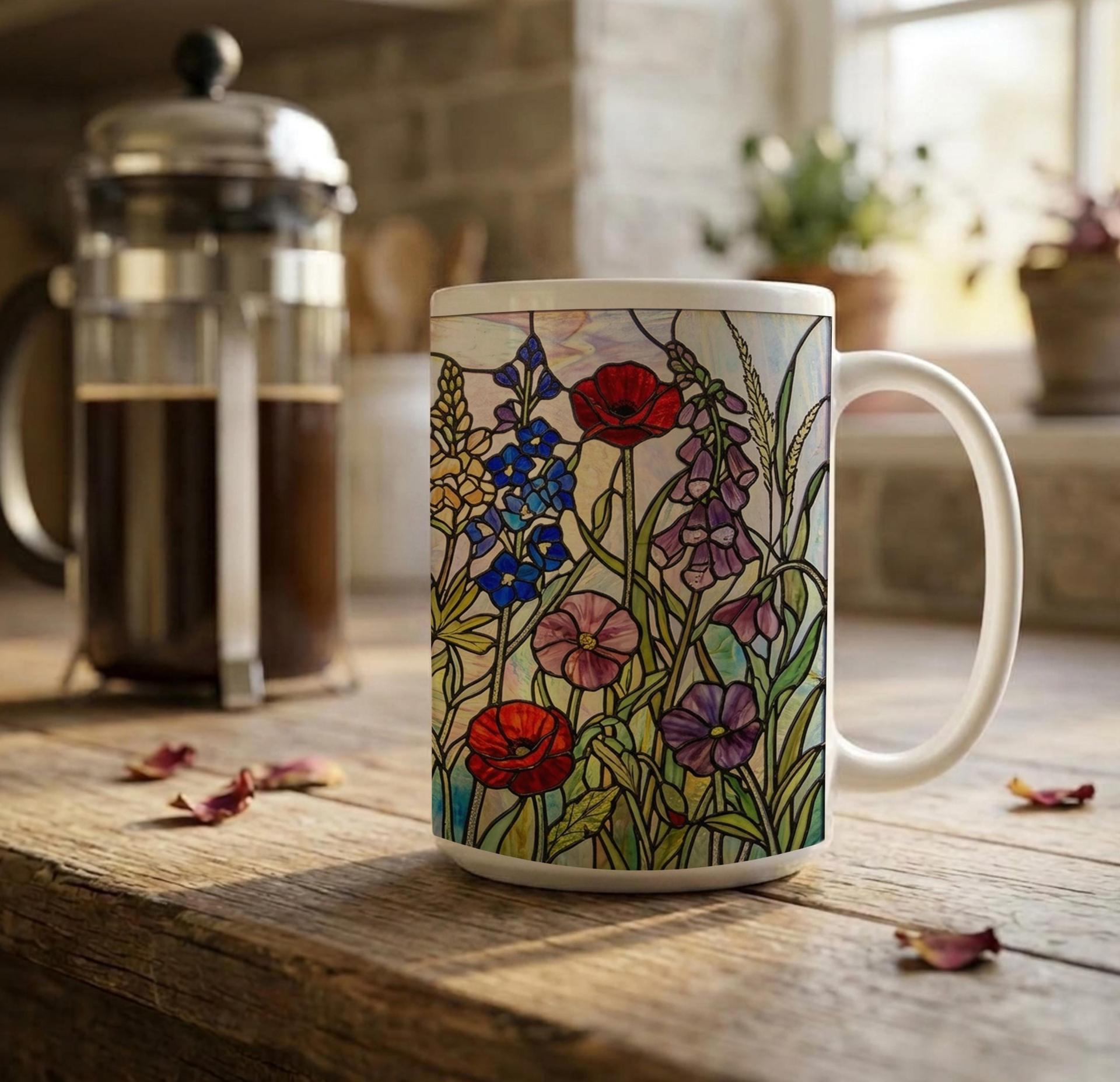 Floral Cups -  Large and Small Ceramic Mugs