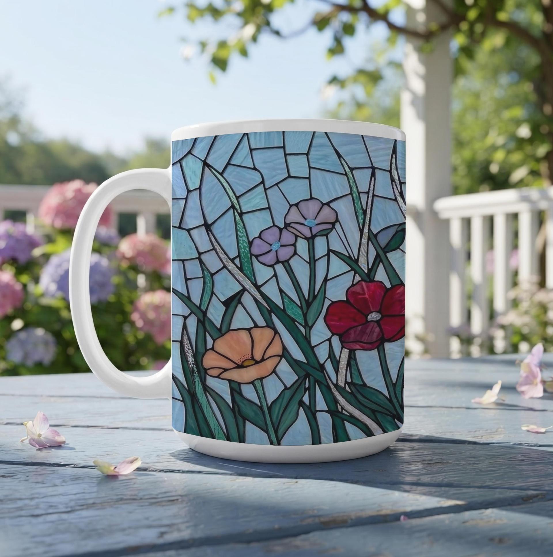 Floral Cups Set - Large and Small Mug Set
