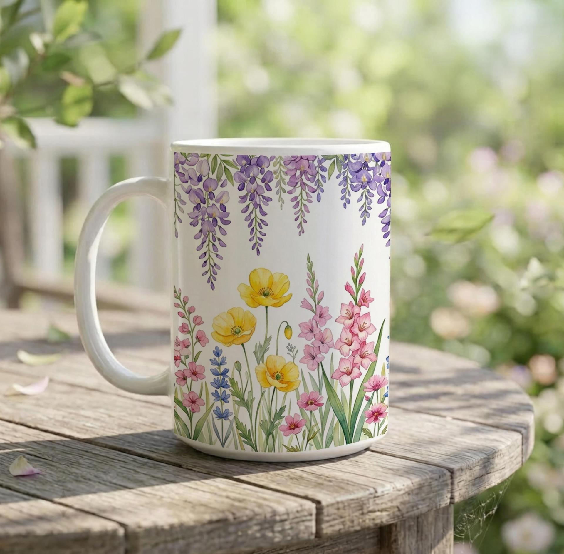 Floral Cups -  Large and Small Ceramic Mugs