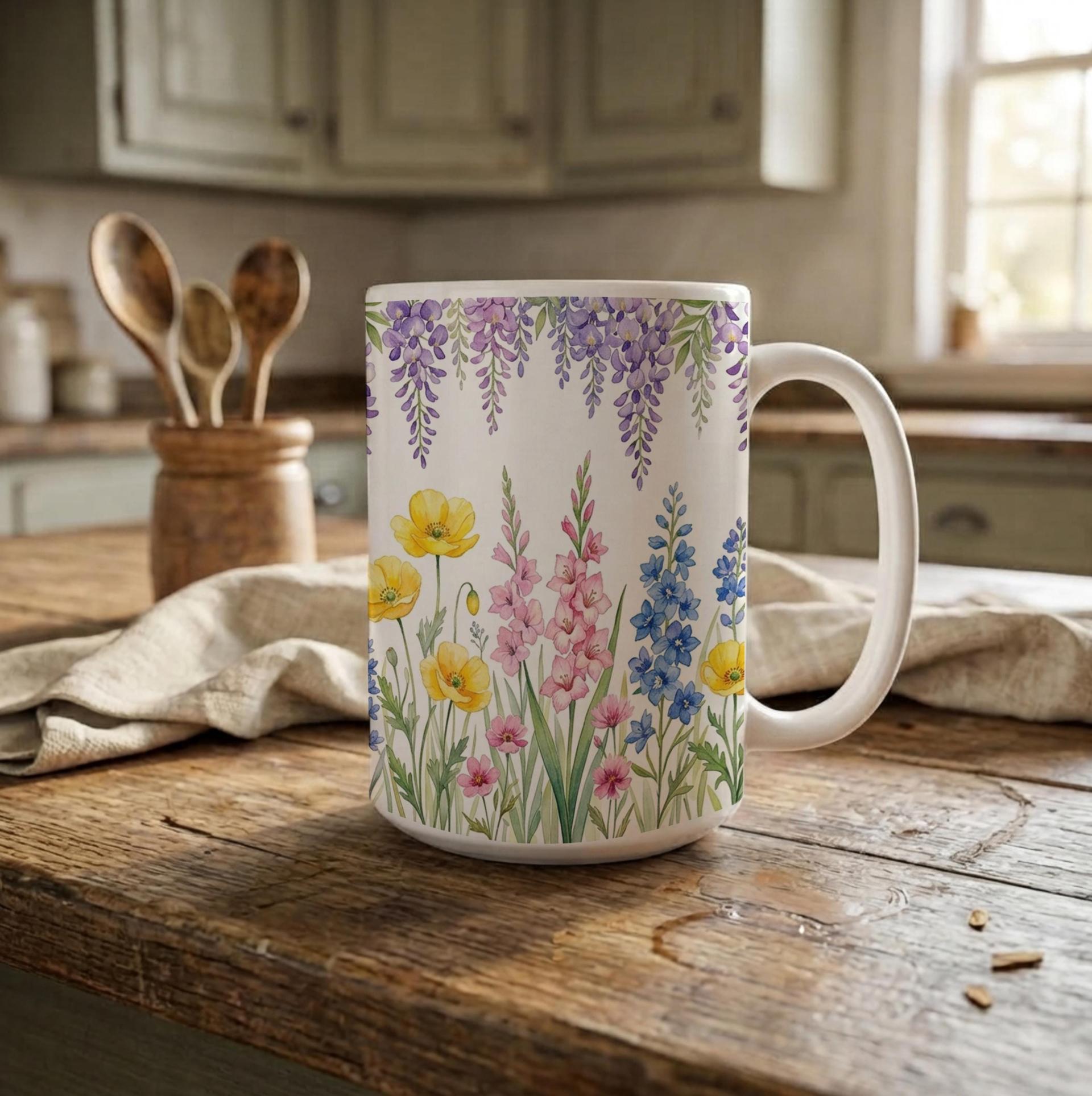 Floral Cups -  Large and Small Ceramic Mugs