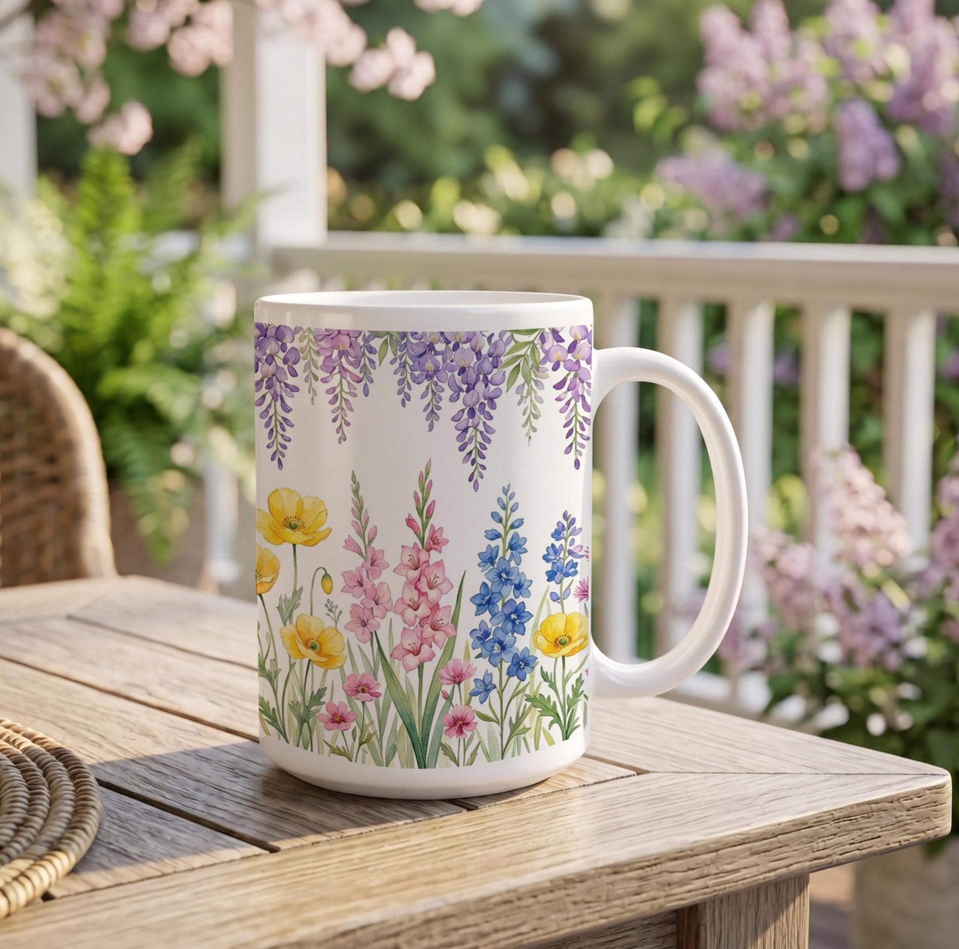 Floral Cups -  Large and Small Ceramic Mugs