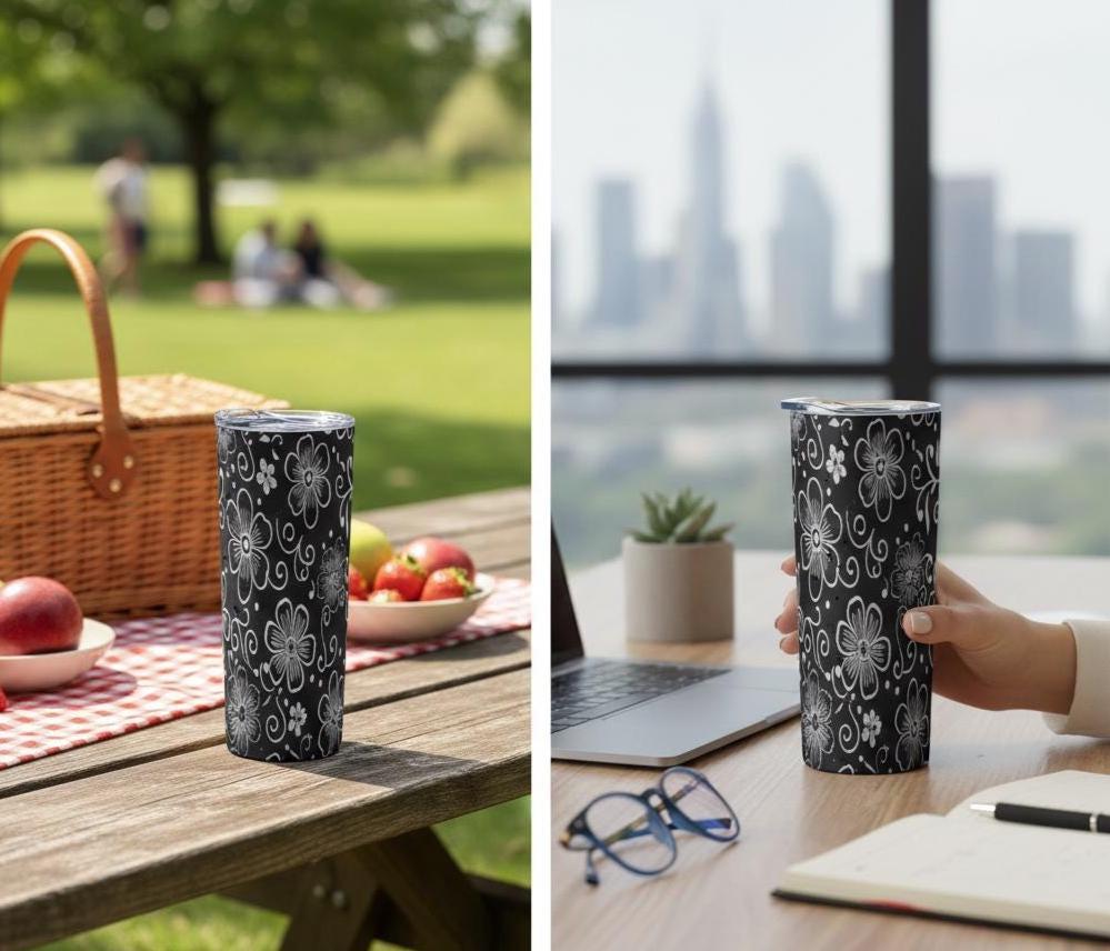 Extra Large Skinny Tumbler, 30oz and 20oz Stainless Steel Travel Mugs with Lids
